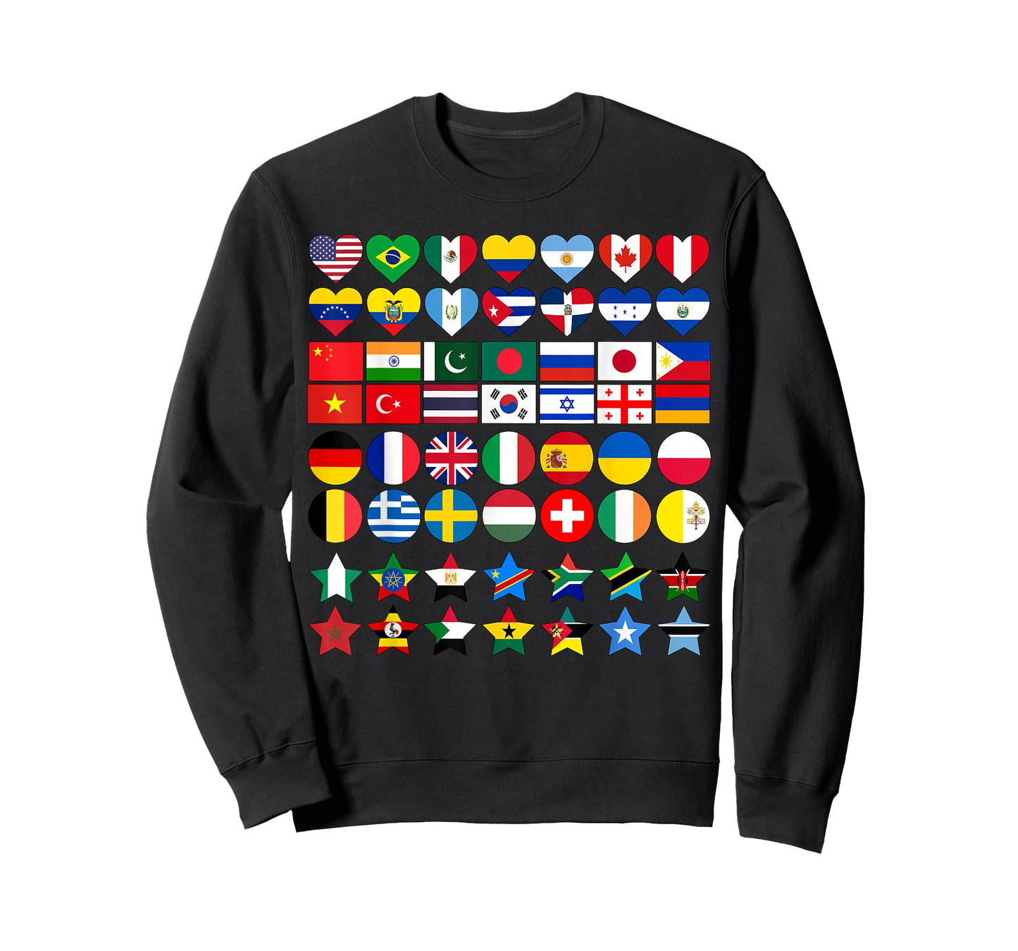 Flags of Countries of the Worlds in Geometric Shapes T-Shirt