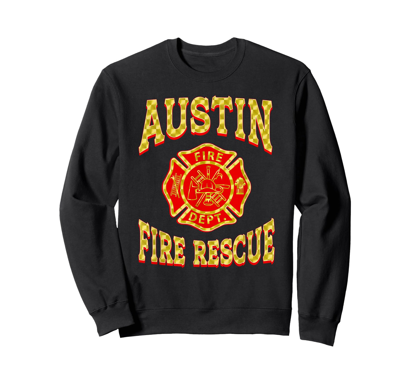 Retro Austin Fire Department Patch Flag Texas Firefighter T-Shirt