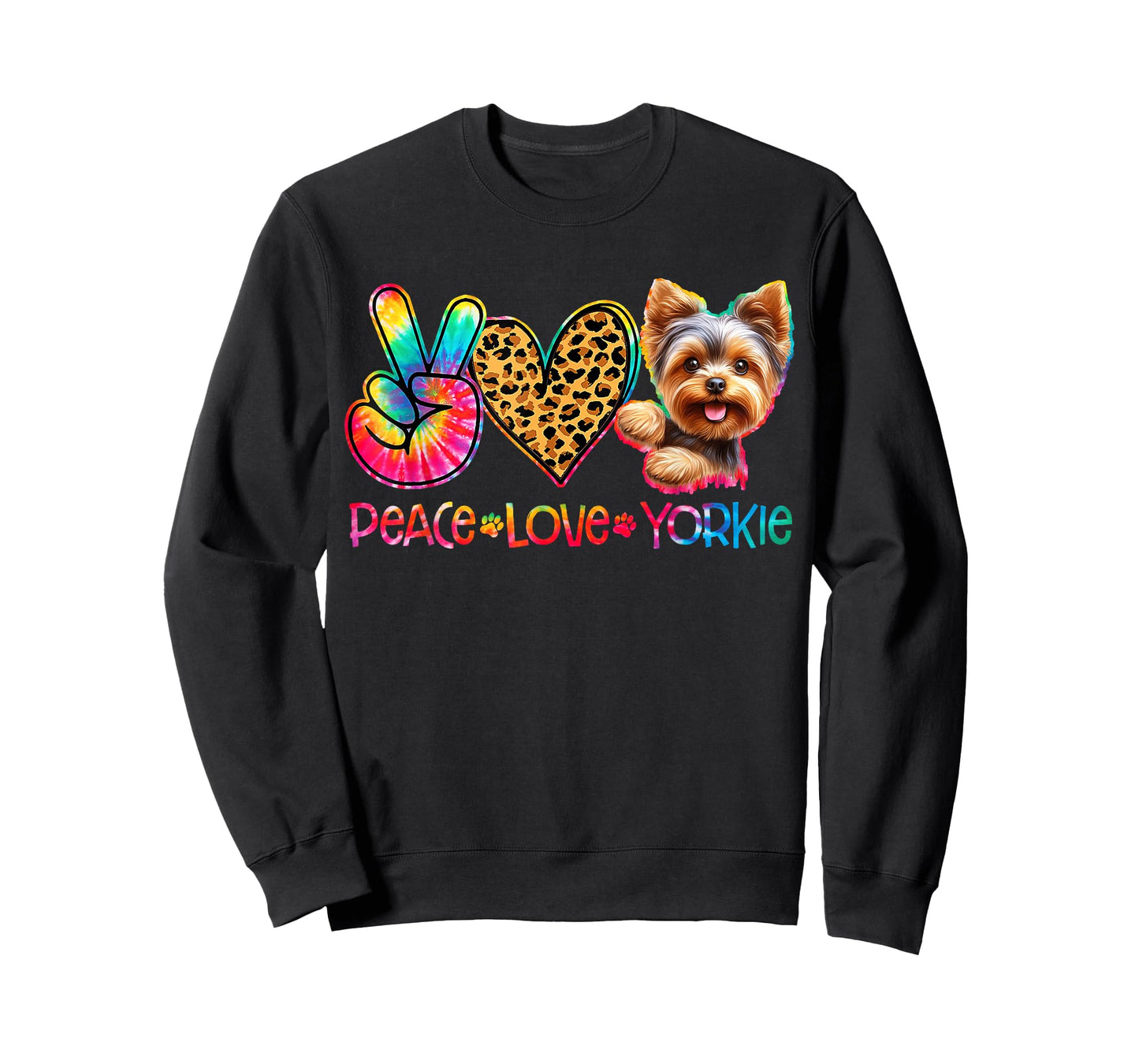 Peace Love Yorkie Tie Dye Dog Lover T-Shirt