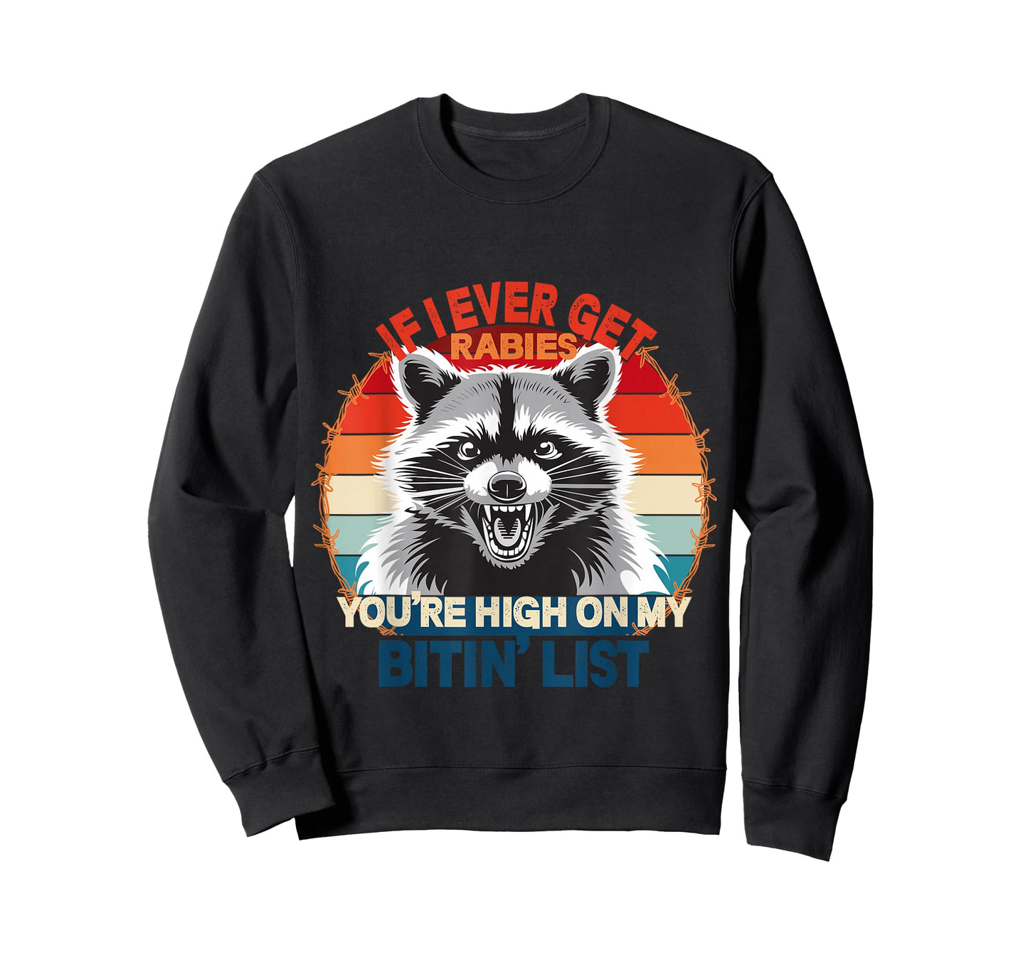 If I Ever Get Rabies Retro Vintage Funny Raccoon T-Shirt