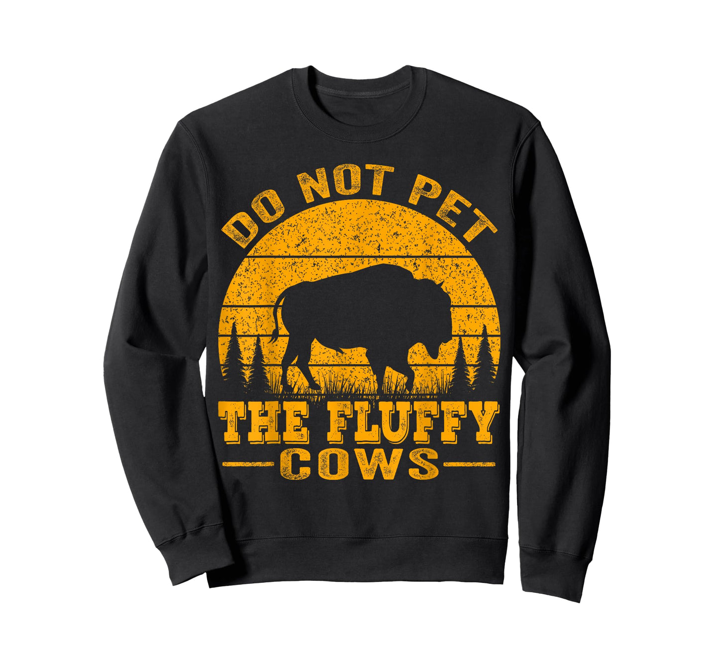 Do Not Pet The Fluffy Cows, Bison Retro Vintage T-Shirt