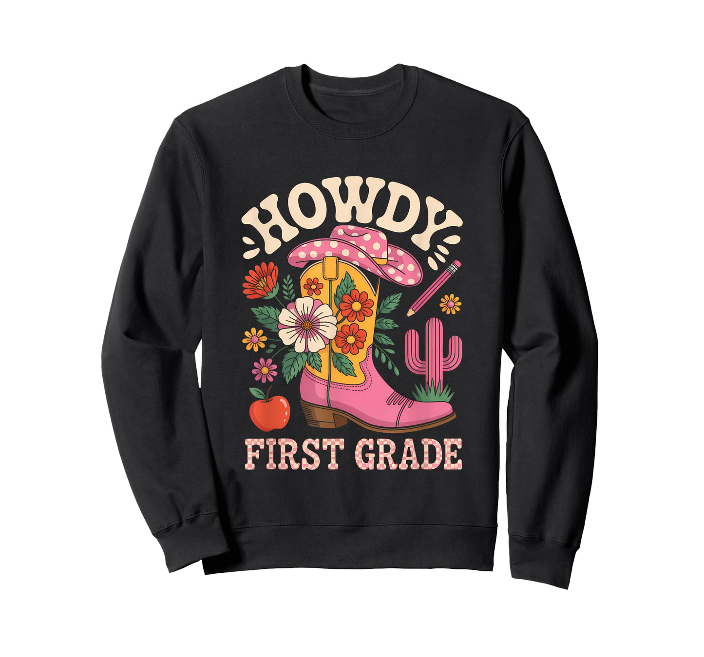 Howdy First Grade Western Cowgirl Back to School Teacher T-Shirt