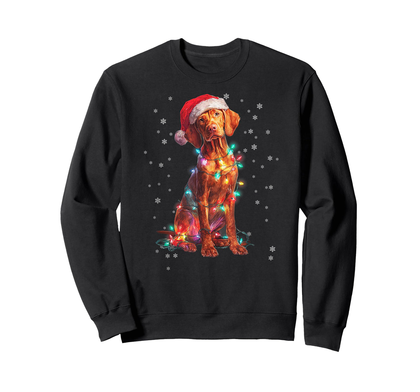 Christmas Dog Vizsla Santa Xmas Women Men Kids T-Shirt