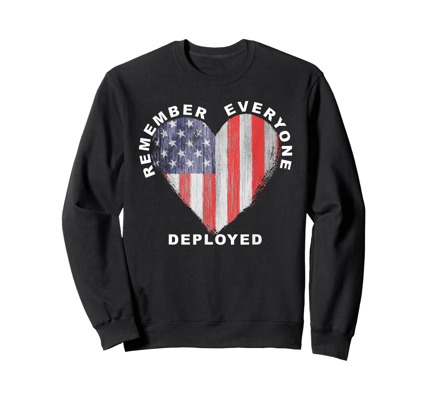 RED Friday Remember Everyone Deployed Military Heart Flag V T-Shirt