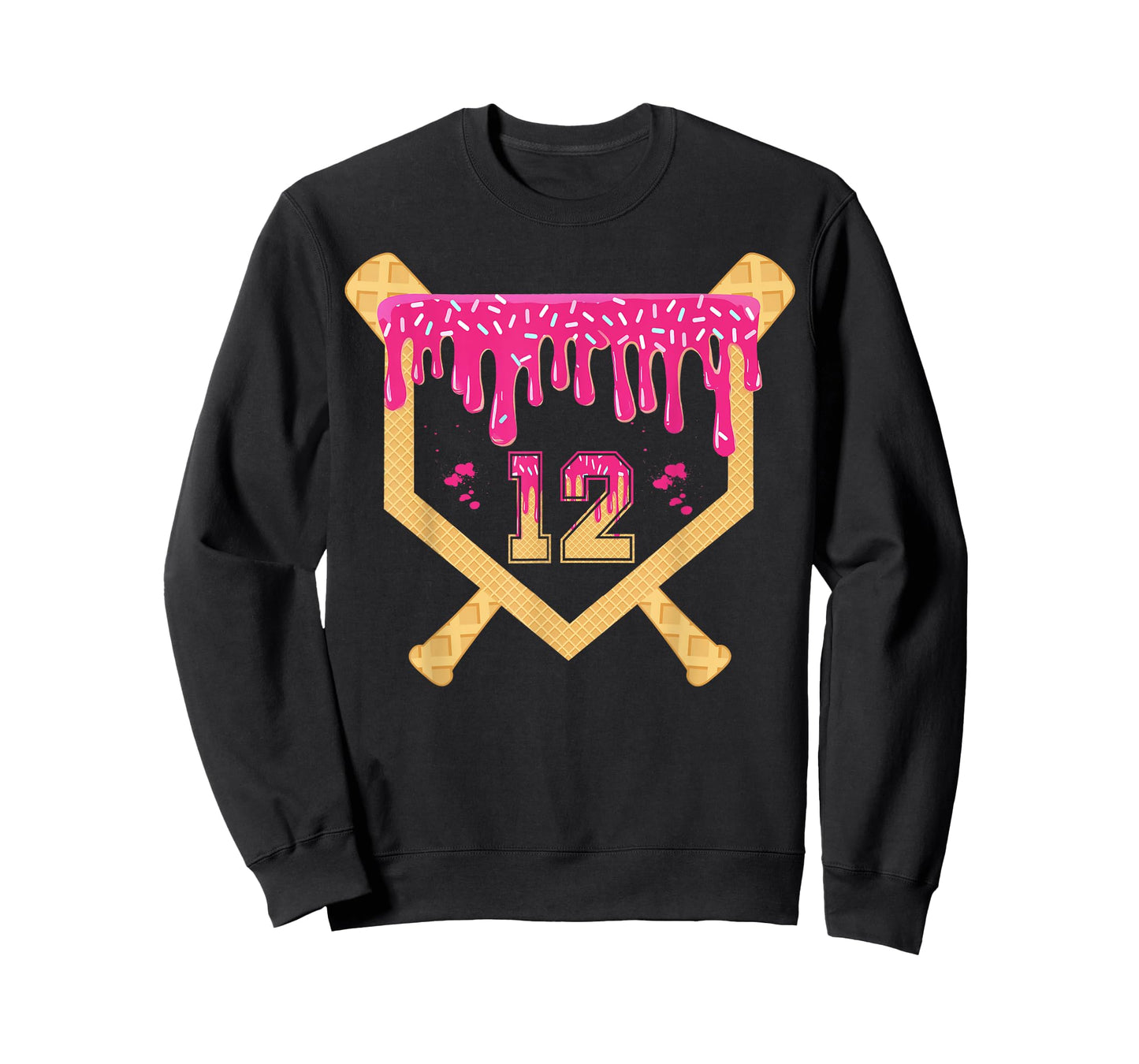 Baseball 12 Year Old Birthday Drip 12th Birthday Ice Cream T-Shirt