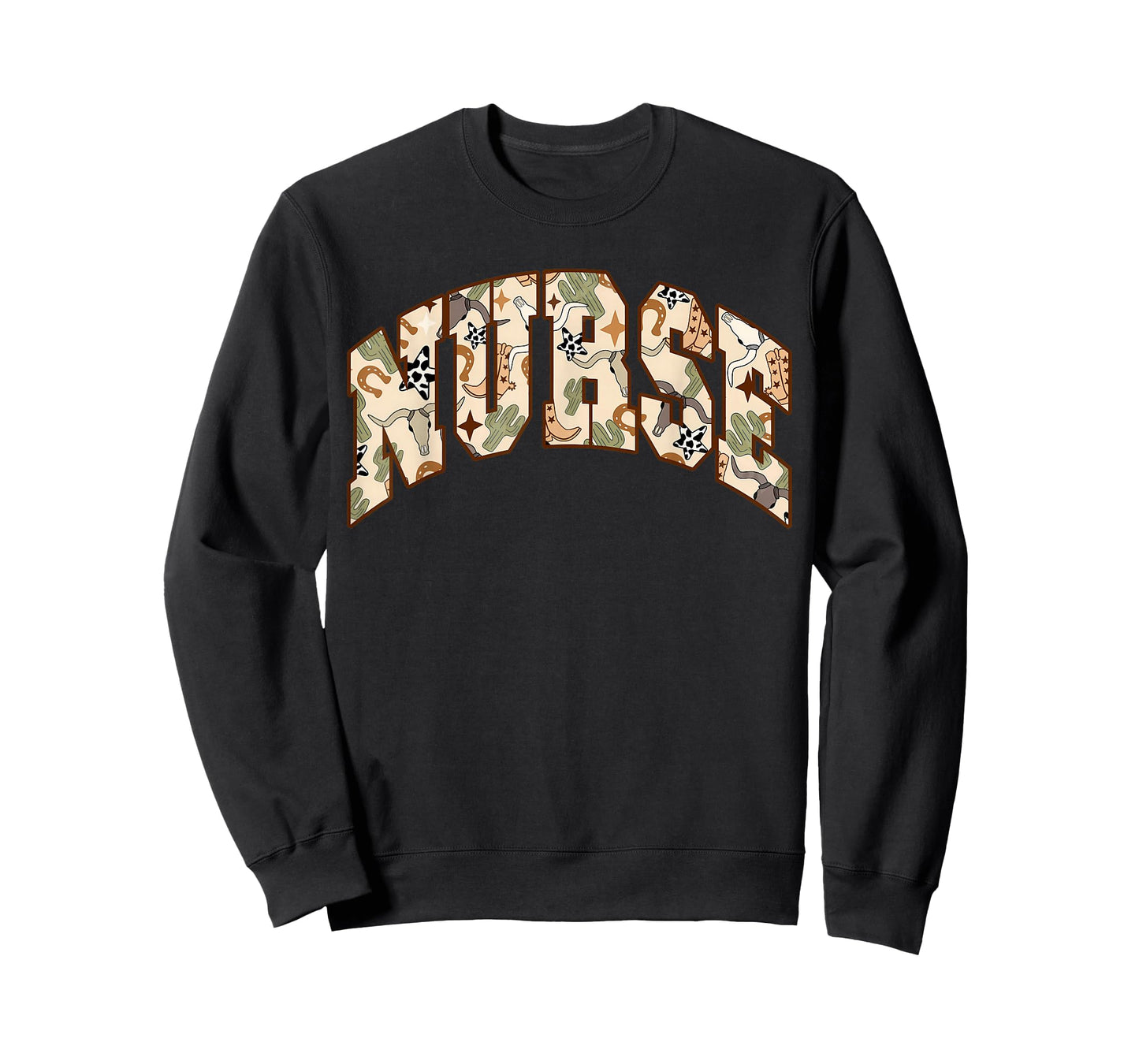 Retro Nurse Country Western Cow Skull Desert Nursing RN T-Shirt