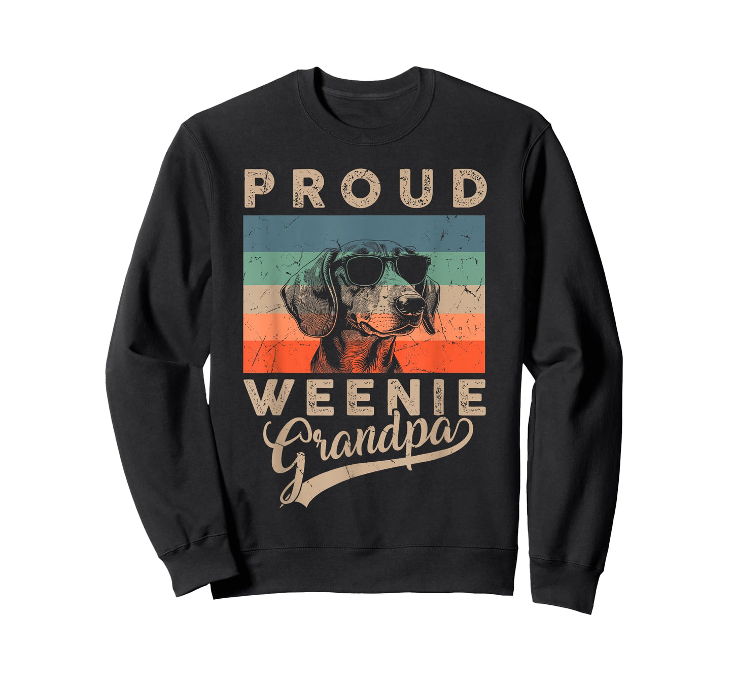 Vintage Proud Weenie Dog Grandpa Dachshund Dog Father's Day T-Shirt for Men Women Kids