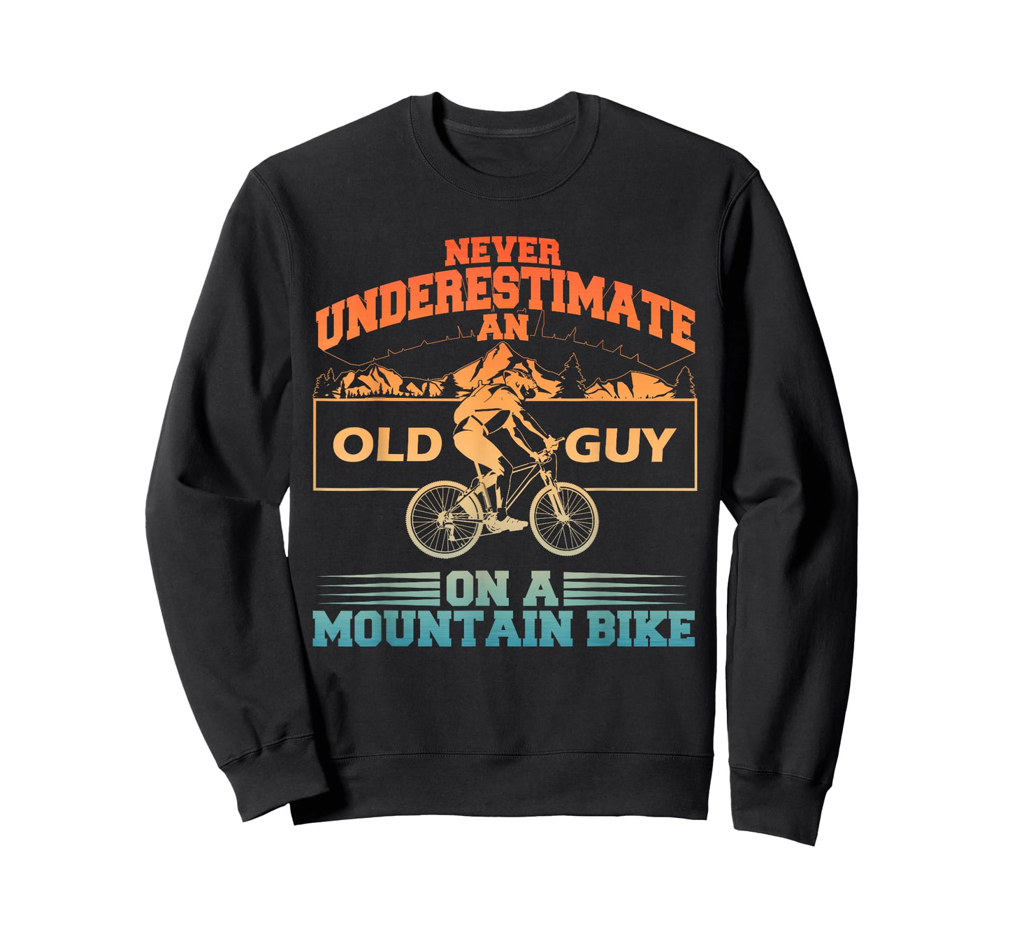 Cool Mountain Bike Art for Men Grandpa Mountain Biking T-Shirt