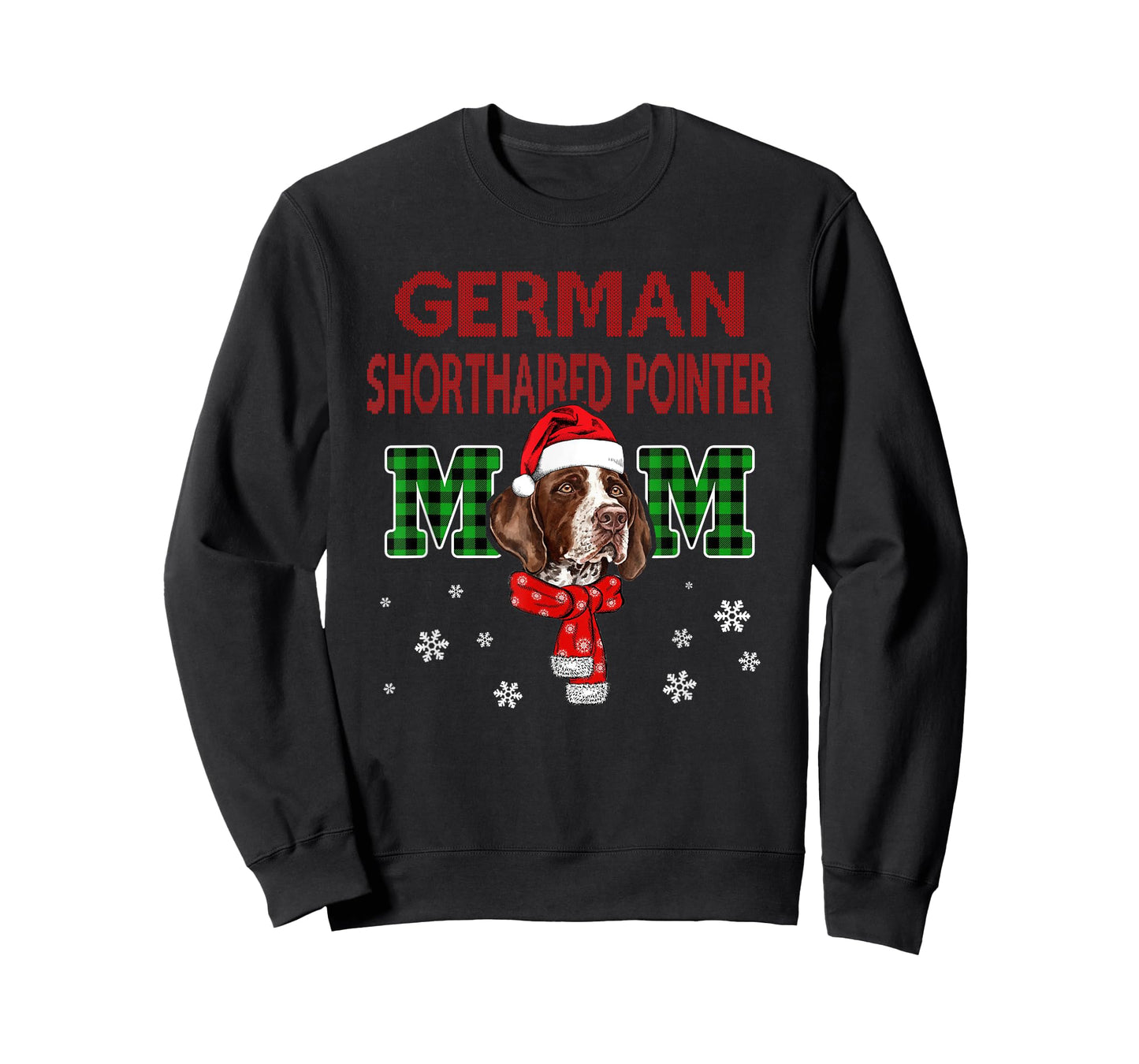 Christmas GSP Mom Plaid Santa Hat Cute Dog Lover T-Shirt