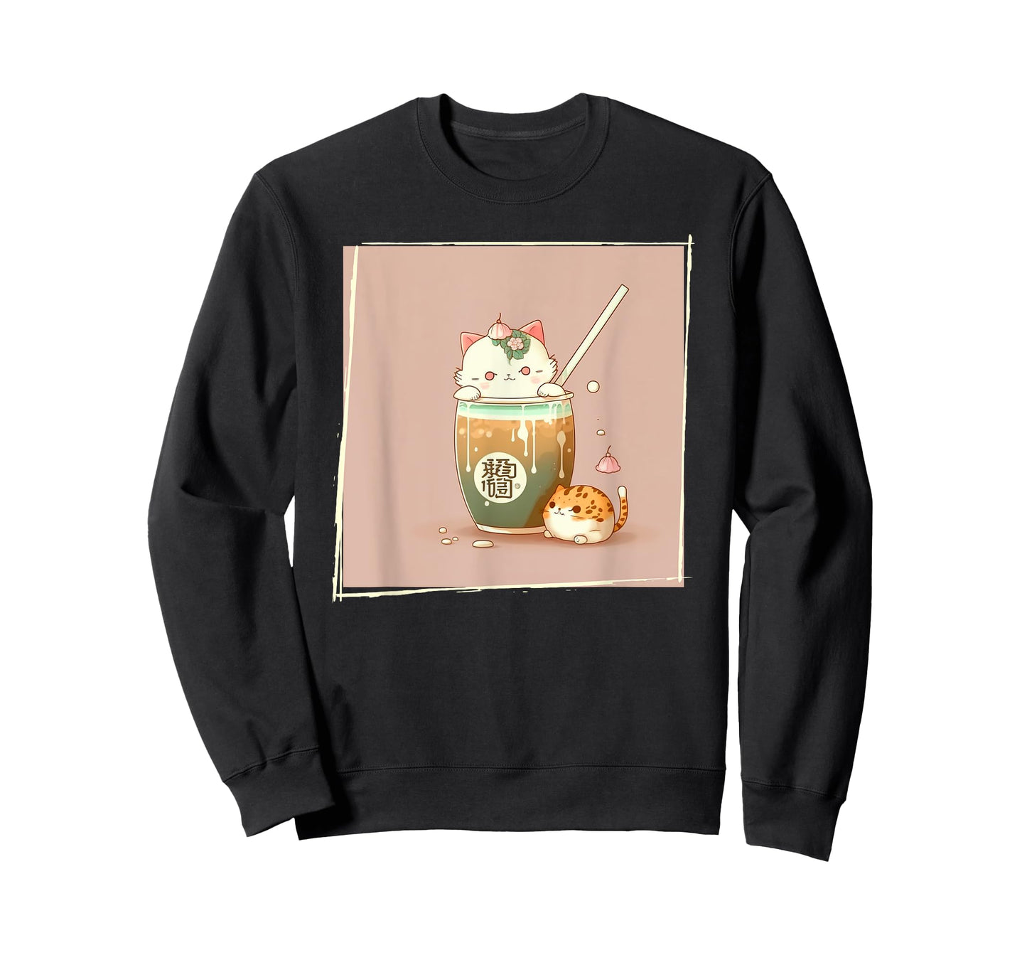 Boba Tea Cat Kawaii Anime Japanese Kawaii Neko Graphic Men Women Kids T-Shirt