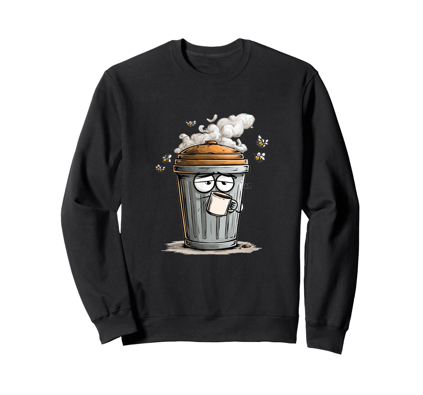 Awesome Trash Can Graphic with Coffee T-Shirt