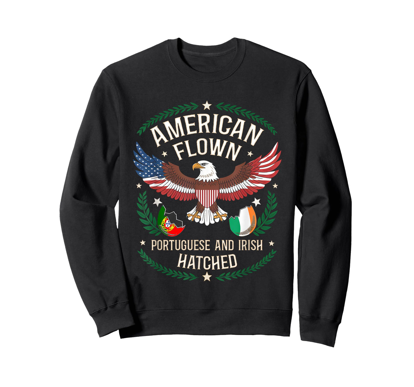 American Flown - National Flag Hatched Portuguese Irish T-Shirt