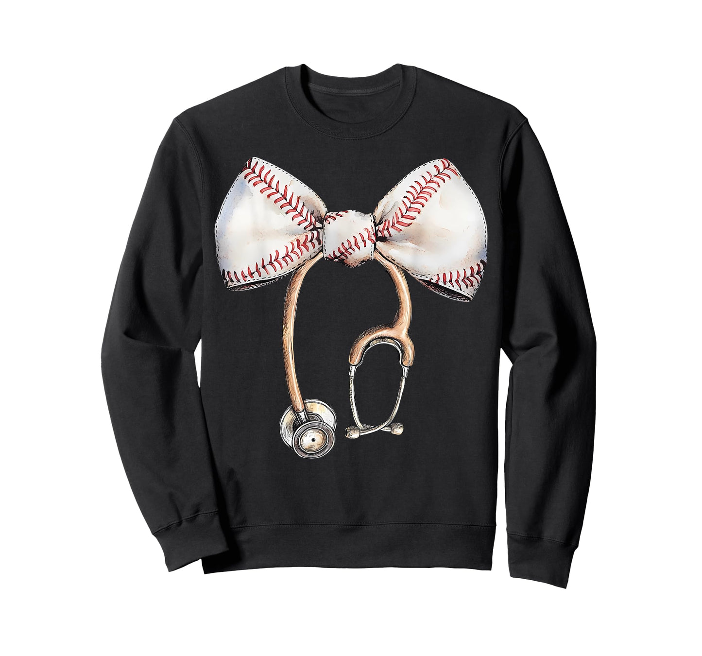 Coquette Bow Stethoscope Baseball Nurse RN Baseball Mama T-Shirt