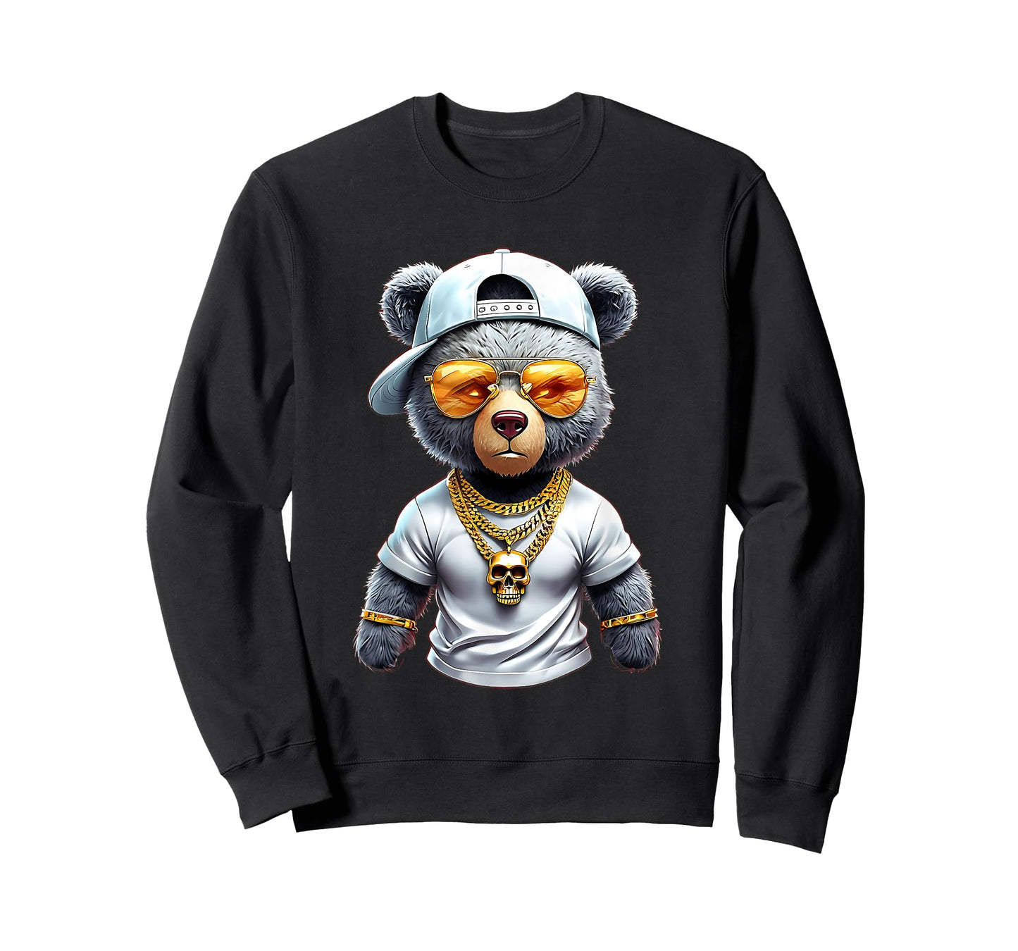 Teddy Stylish Bear with Cap Shades in Urban Streetwear Look T-Shirt
