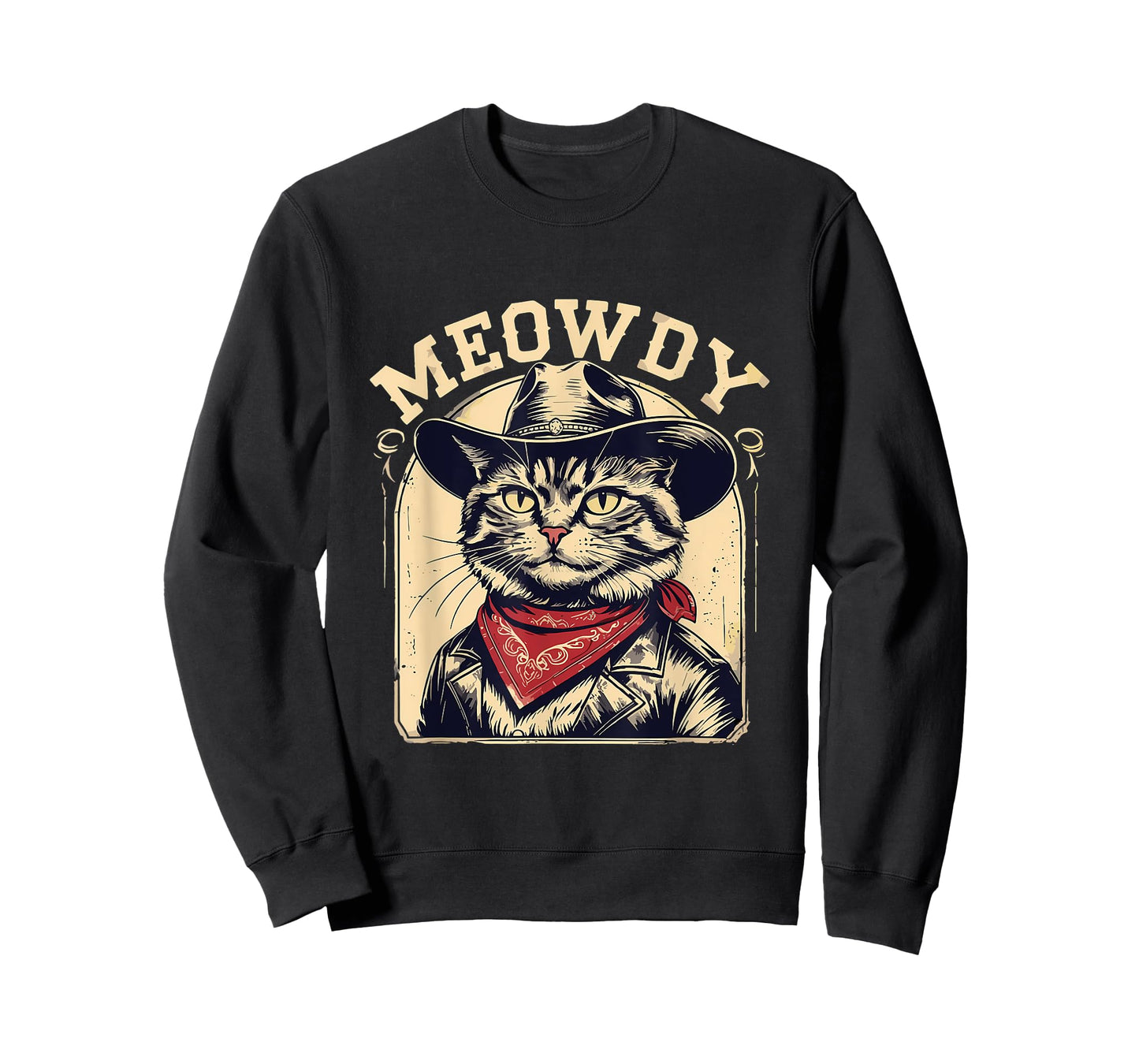 Meowdy Country Music Vintage Girls Funny Western Cowboy Cat T-Shirt