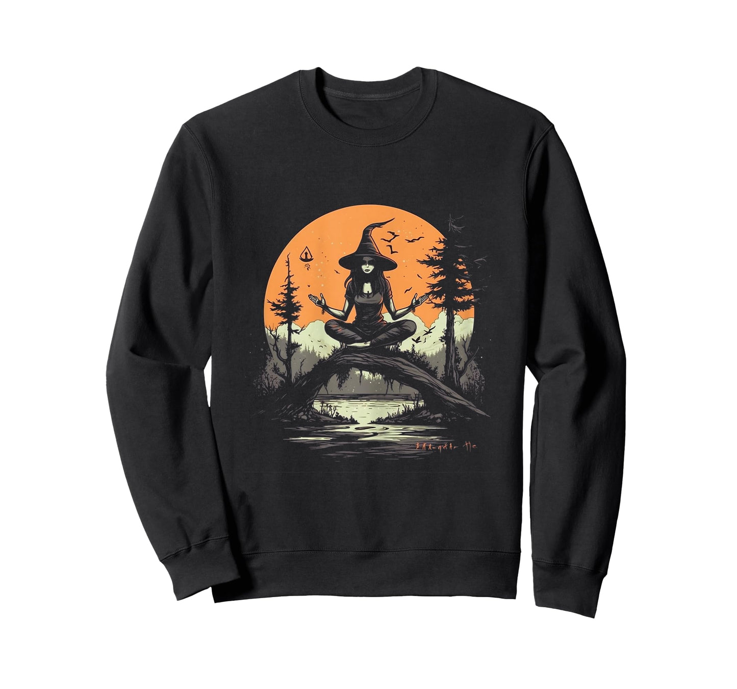 Witch Meditating Halloween Costume Yoga Zen Meditation Women T-Shirt