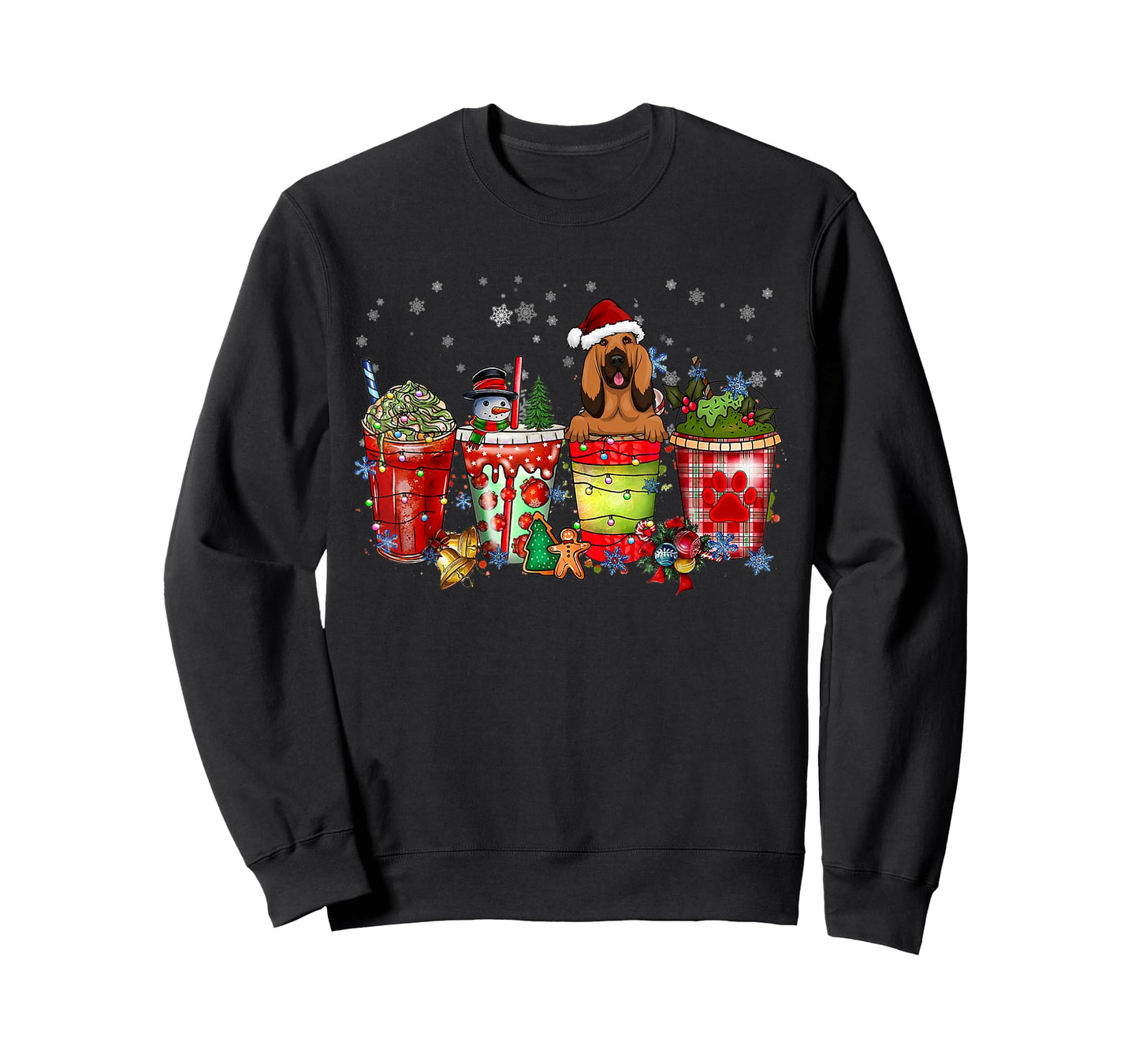 Cute Blood Hound Dog Christmas Coffee Pajamas Xmas T-Shirt