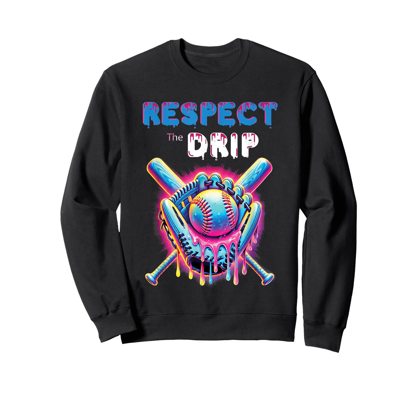 Funny Baseball Drip Ice Cream Dripping Respect The Drip T-Shirt