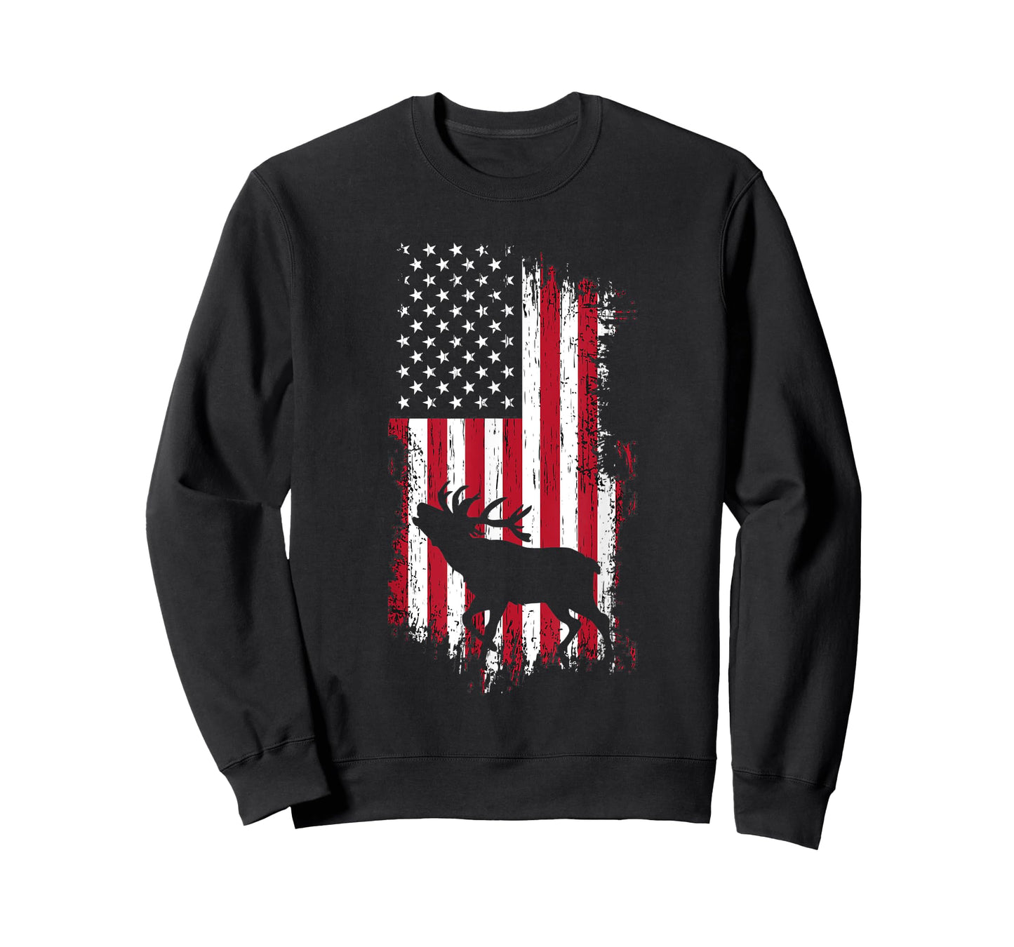 American Moose Hunter - USA Vintage Flag Patriotic Women Men T-Shirt