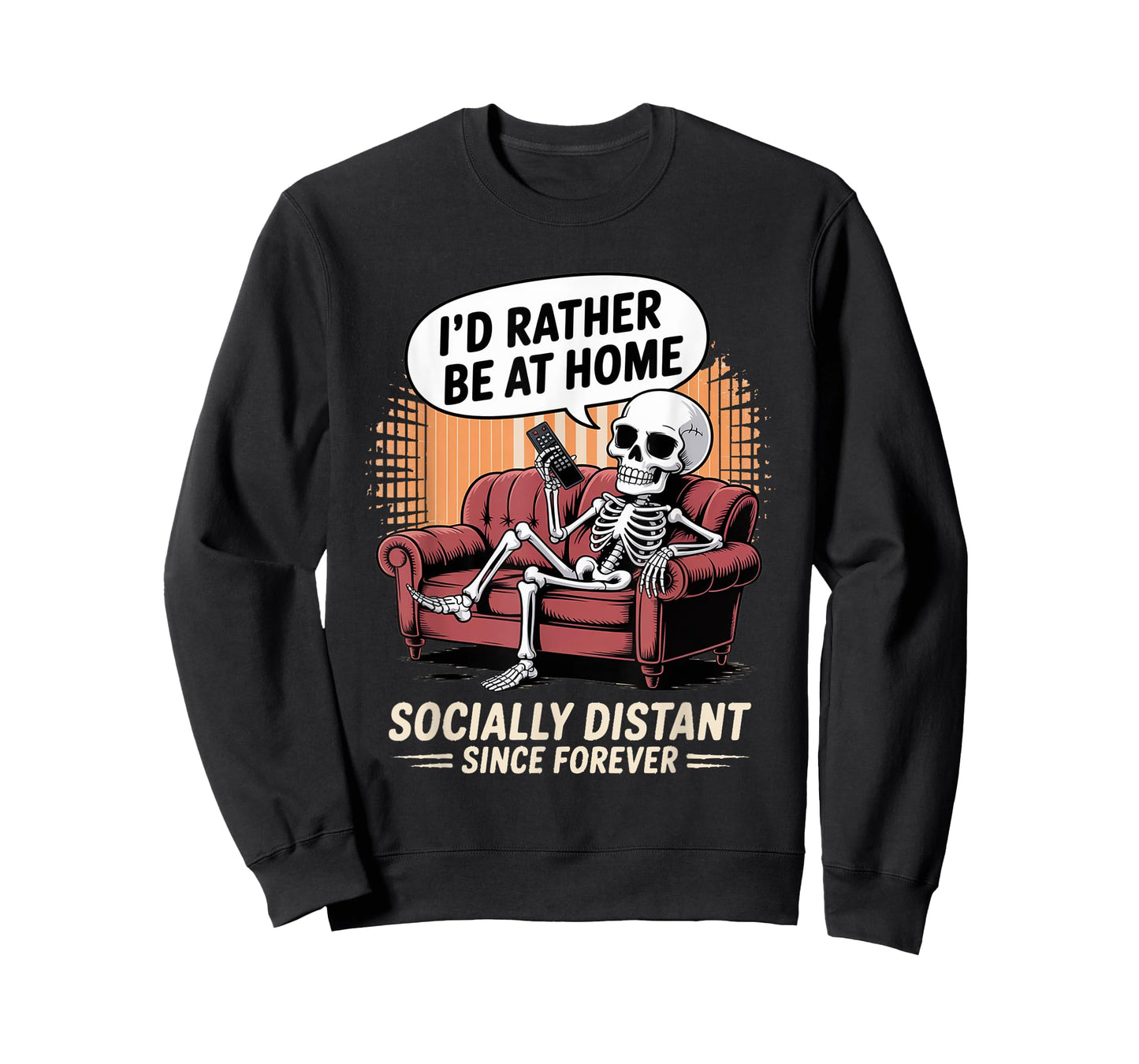 Rather Be Home Funny Sarcastic Skeleton Halloween T-Shirt
