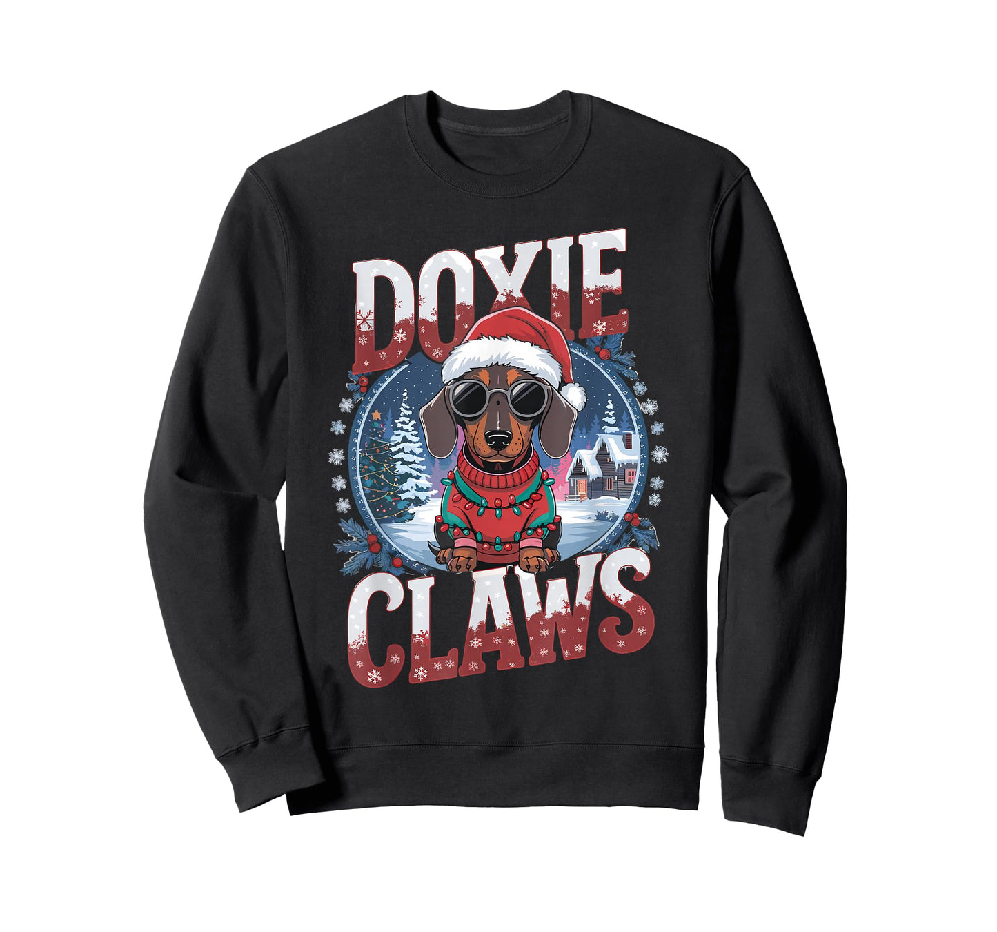 Dachshund Dog Owner Xmas Costume Doxie Claws Christmas T-Shirt