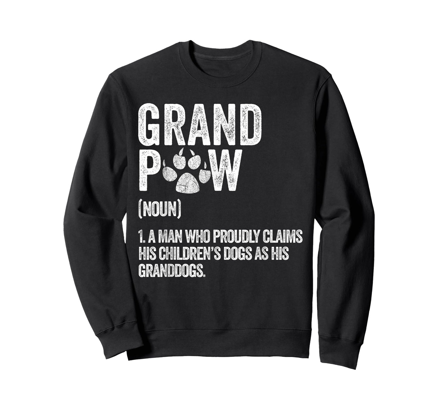 Vintage Fun Grandpaw Definition Clothing Co. Funny Grandpaw Dictionary Definition Men's Dog Themed Retro Grand Paw T-Shirt - Black, Small