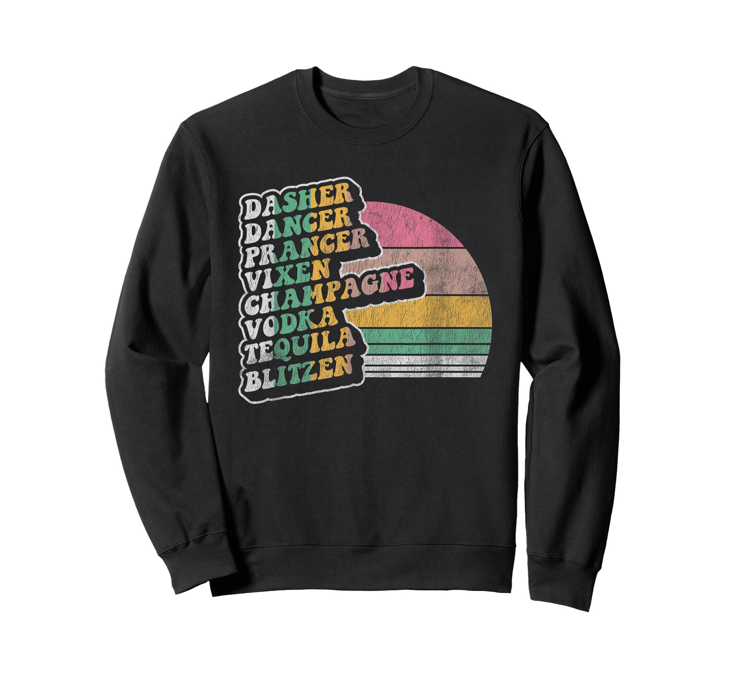 Dasher Dancer Prancer Vixen Champagne Vodka T-Shirt