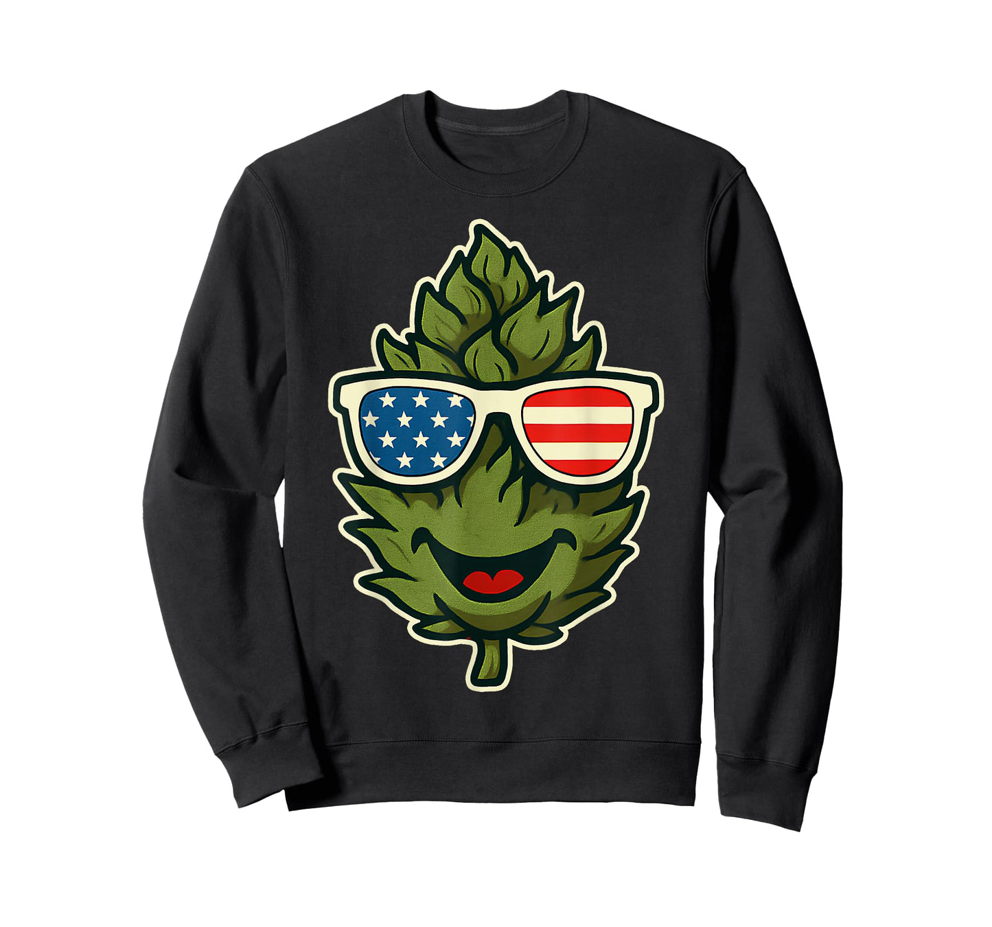 4th of July Patriotic Cannabis Bud USA Flag Funny Marijuana T-Shirt