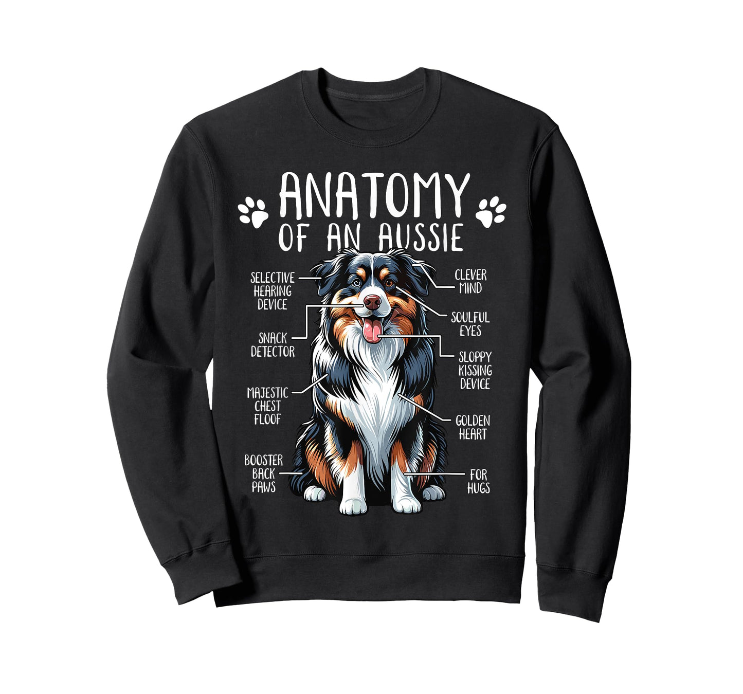 Funny Anatomy Australian Shepherd Dog Lover Aussie Owner Men Women Girls Kids T-Shirt