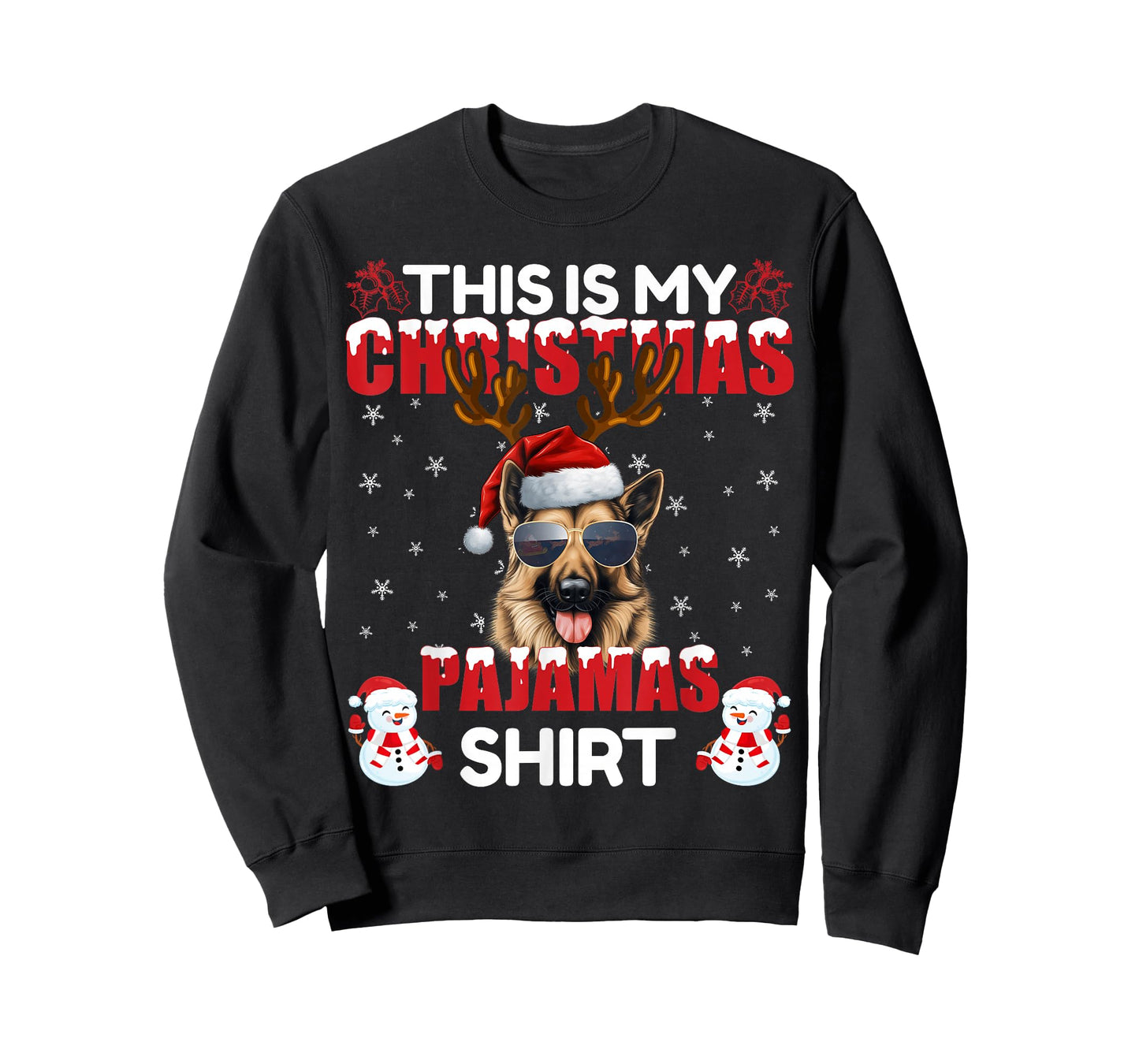 Family Matching Funny Xmas Pajama German Shepherd Christmas T-Shirt