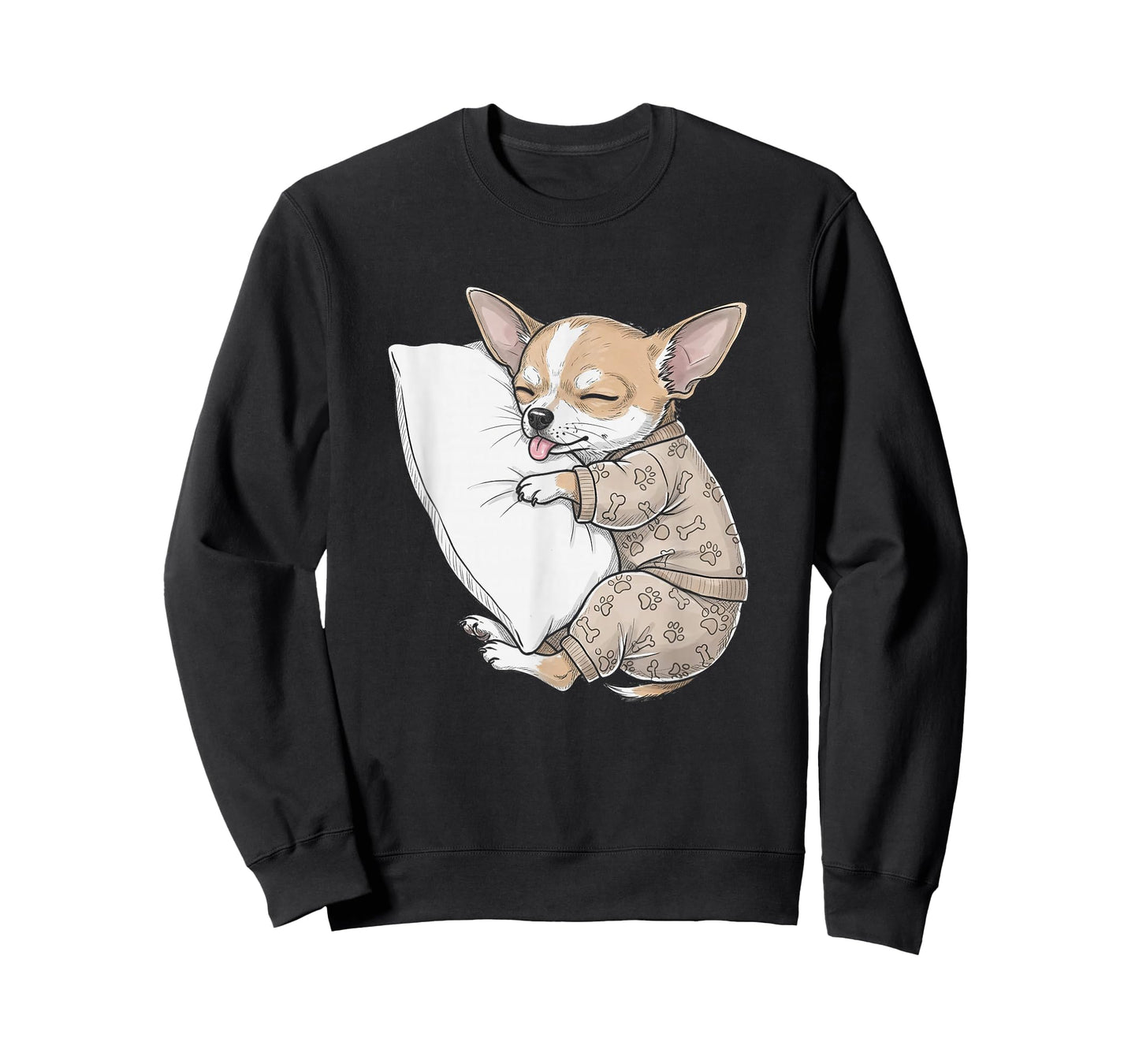 Funny Sleepy Chihuahua Pajama Men Women Kids T-Shirt