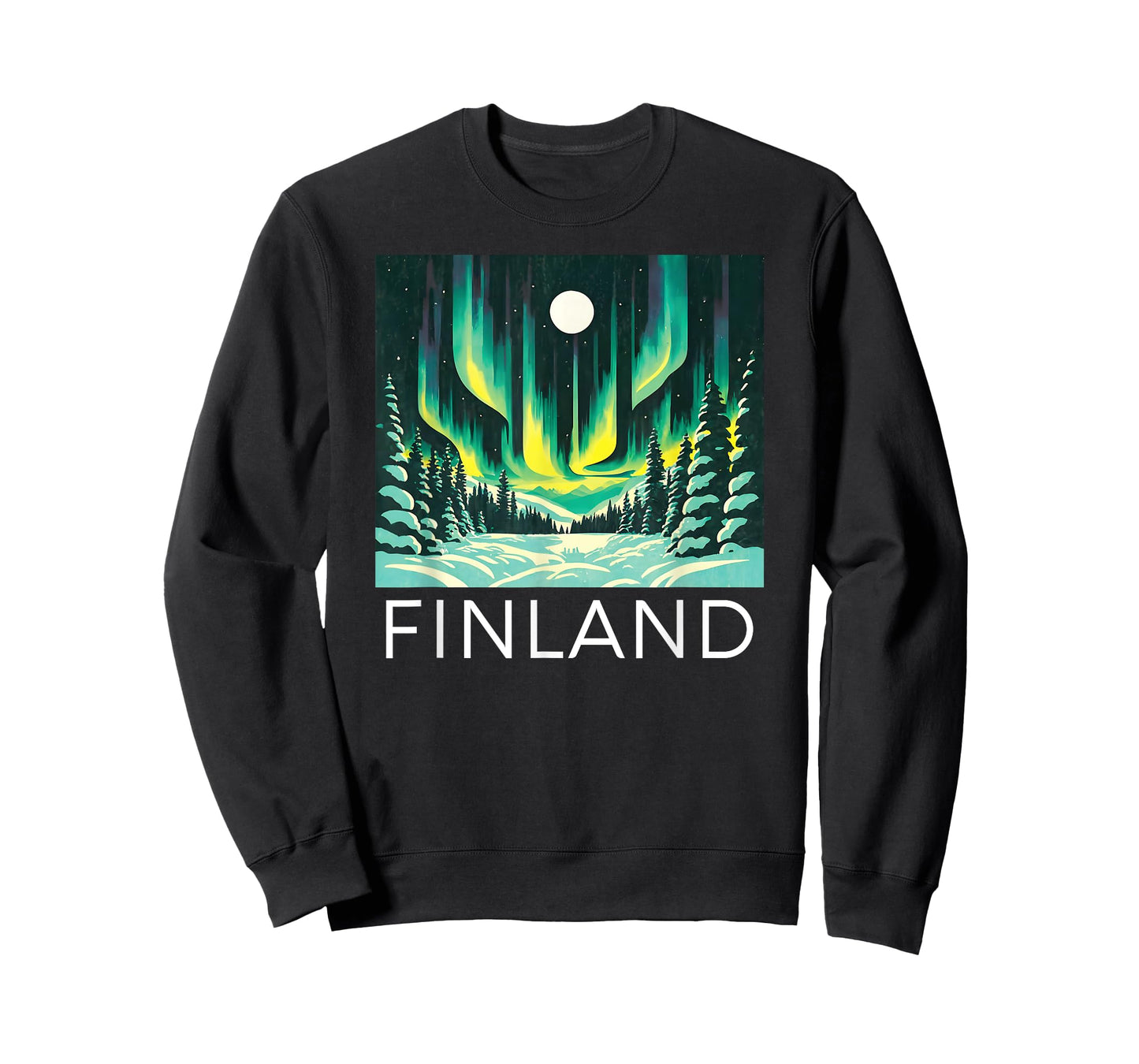 Finland Northern Lights Retro Helsinki Finnish Lapland Snow T-Shirt