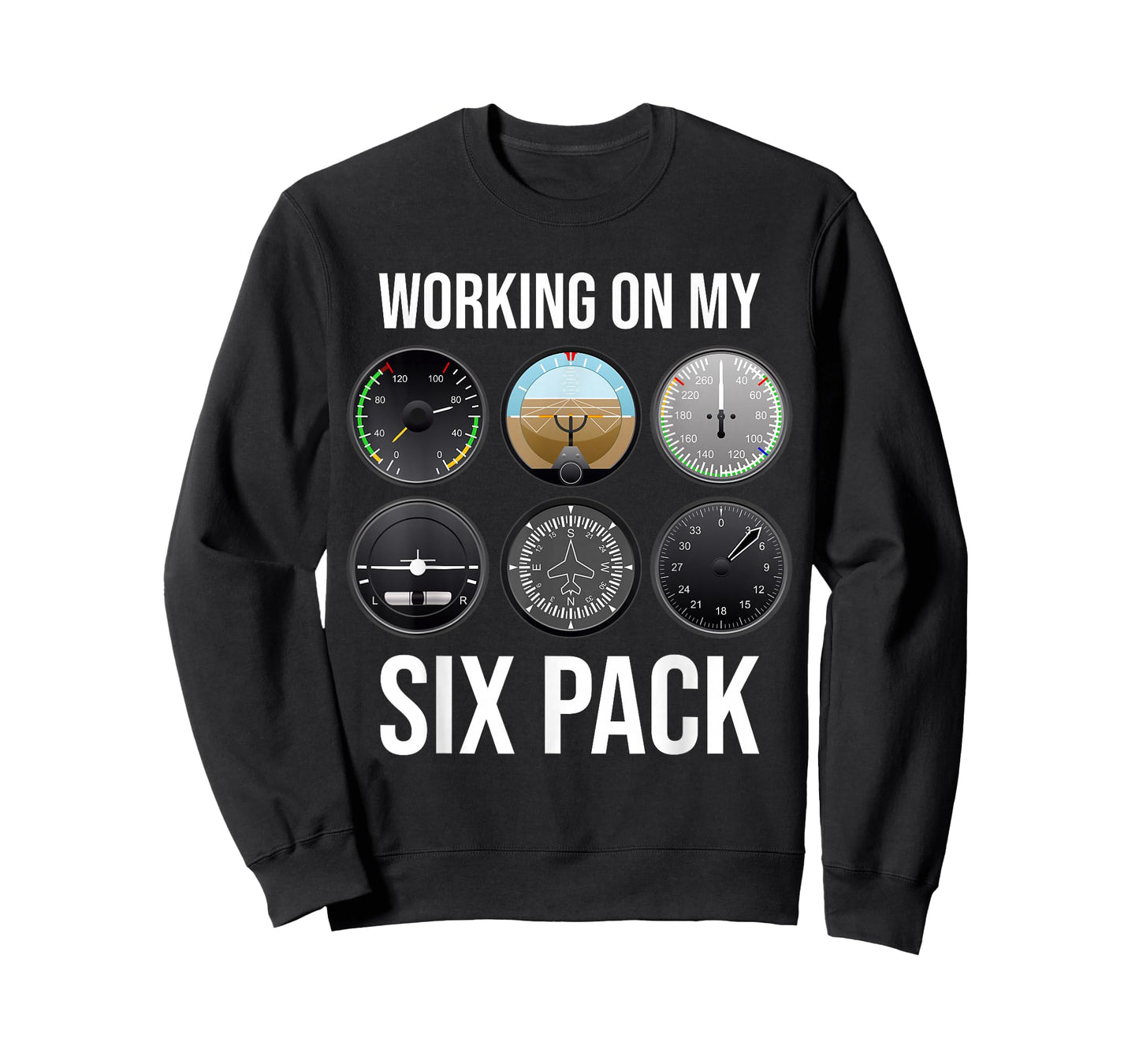 Working On My Six Pack Funny Pilot Aviator Aviation Airline T-Shirt