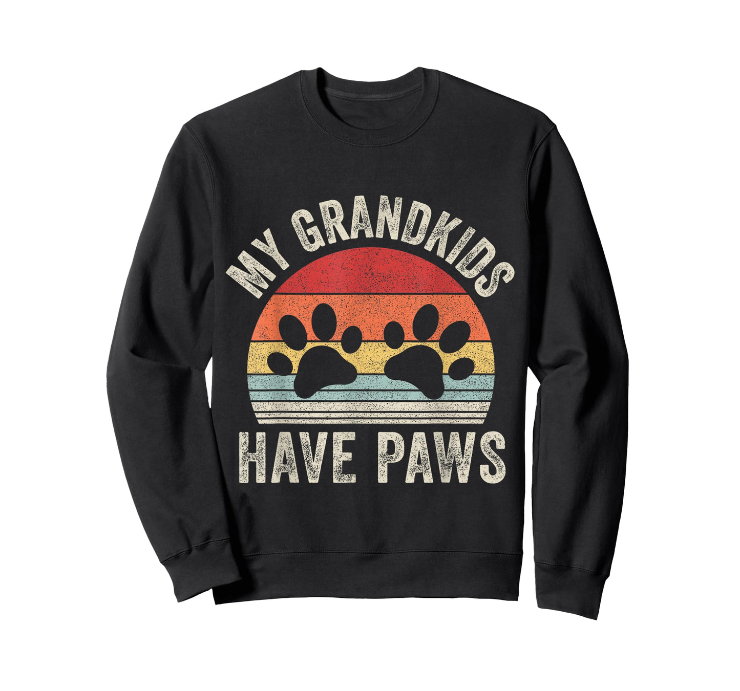 Vintage Retro My Grandkids Have Paws Dog Grandma T-Shirt