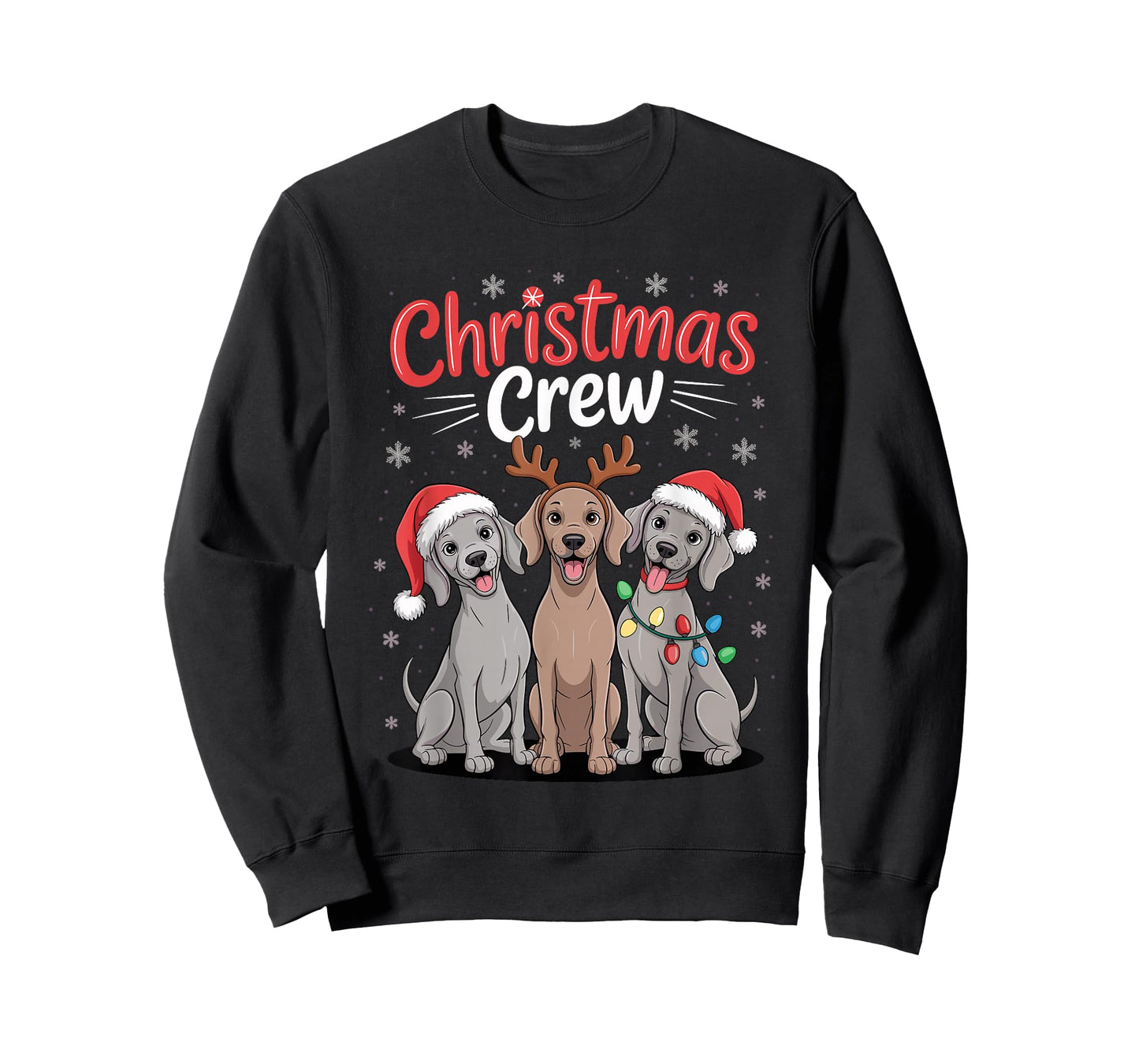 Christmas Crew Xmas Puppy Dog Funny Christmas Weimaraner T-Shirt