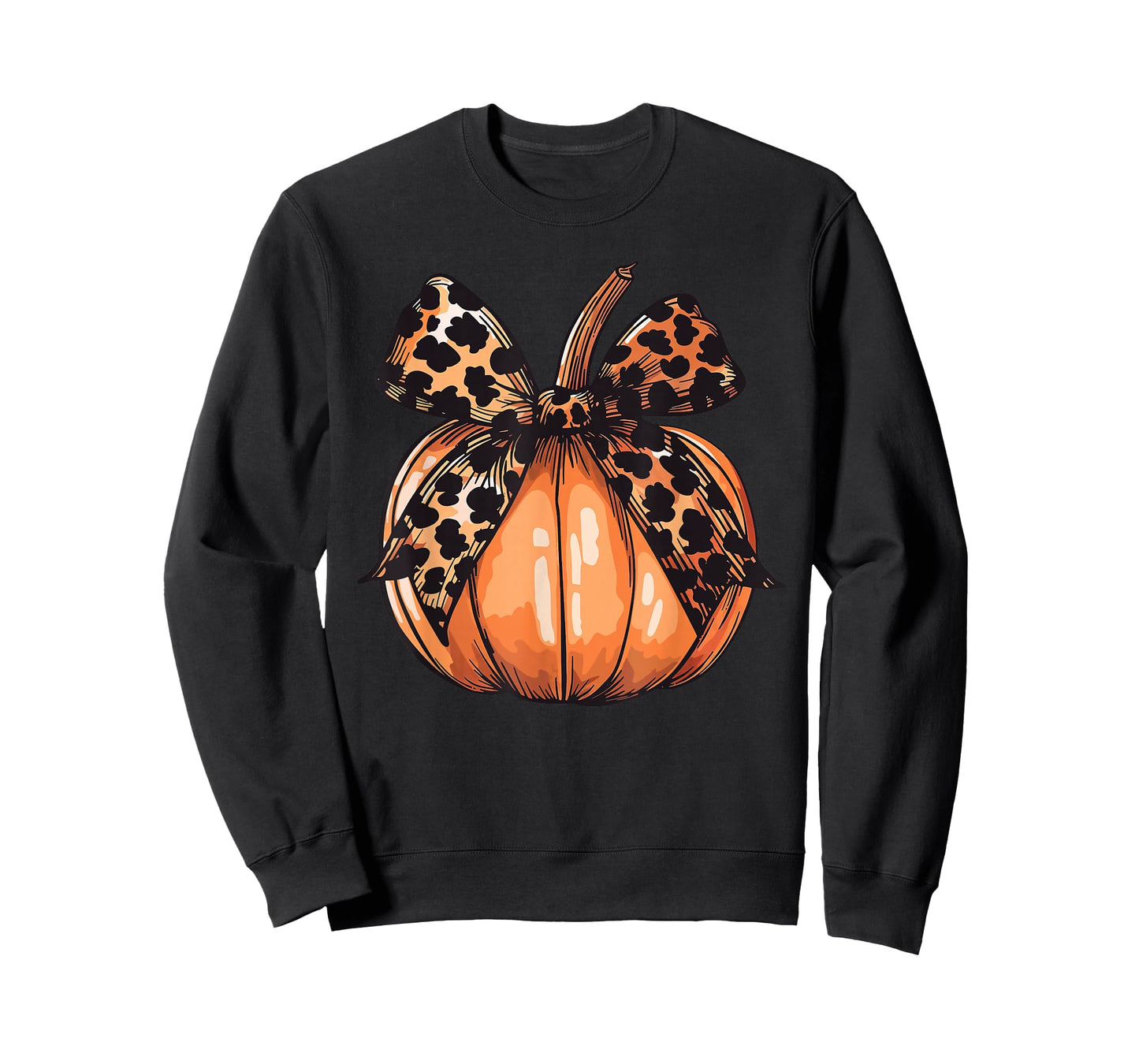 Leopard Coquette Bow Pumpkin Spooky Season Autumn Halloween T-Shirt