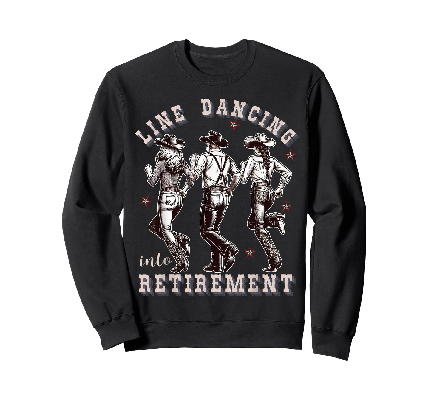 Line Dancing into Retirement Western Cowboy Cowgirl Dance T-Shirt
