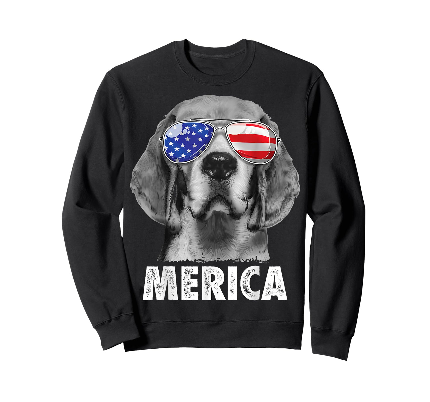 Beagle 4th of July Merica Sunglasses Men USA American Flag T-Shirt