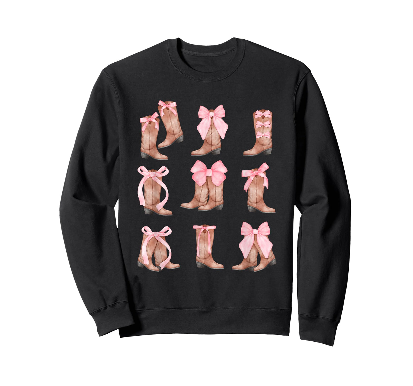 Cowgirl Boots Coquette Aesthetic and Pink Bows Y2K Birthday T-Shirt