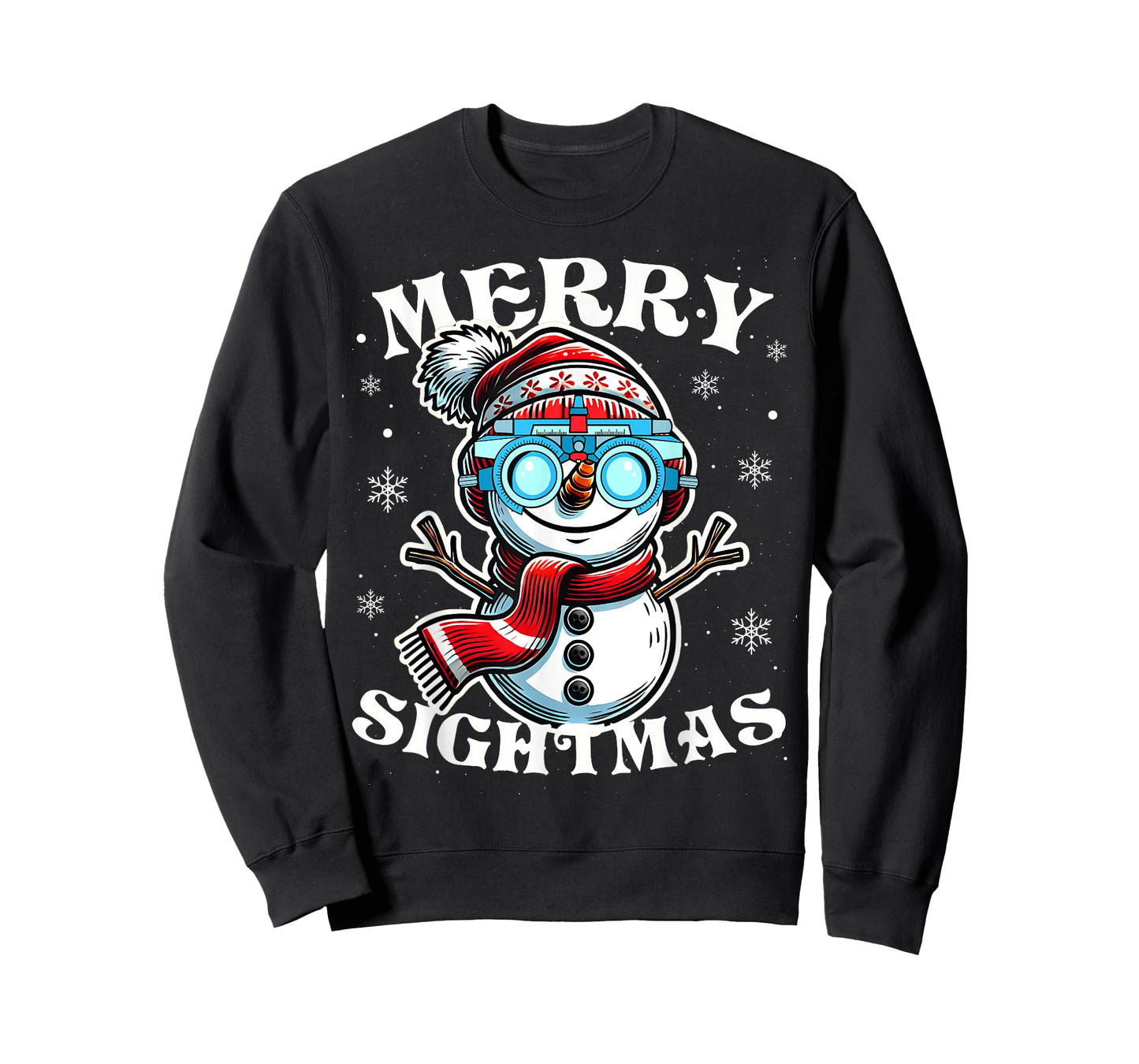 Merry Sightmas Snowman Optometry Christmas Shirt Eye Doctor T-Shirt