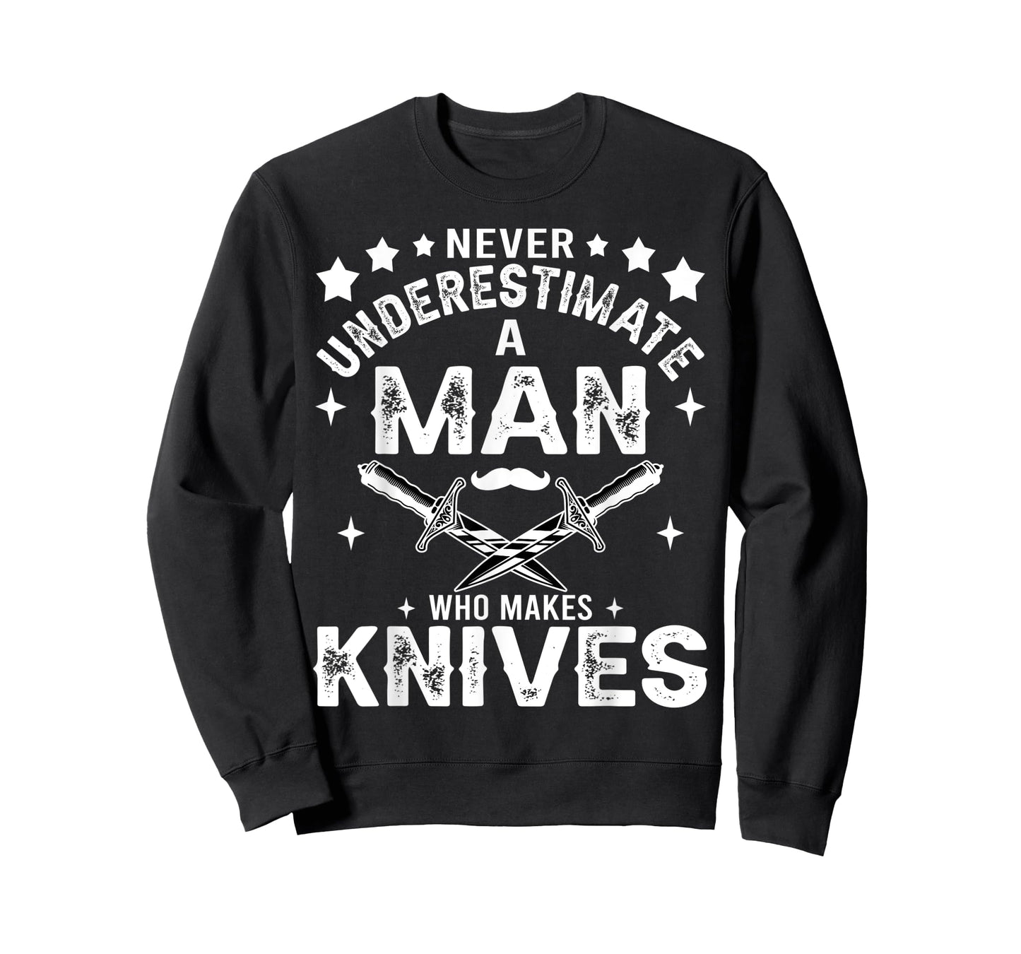 Mens Never Underestimate A Man Who Makes Knives Gift Knife Making T-Shirt