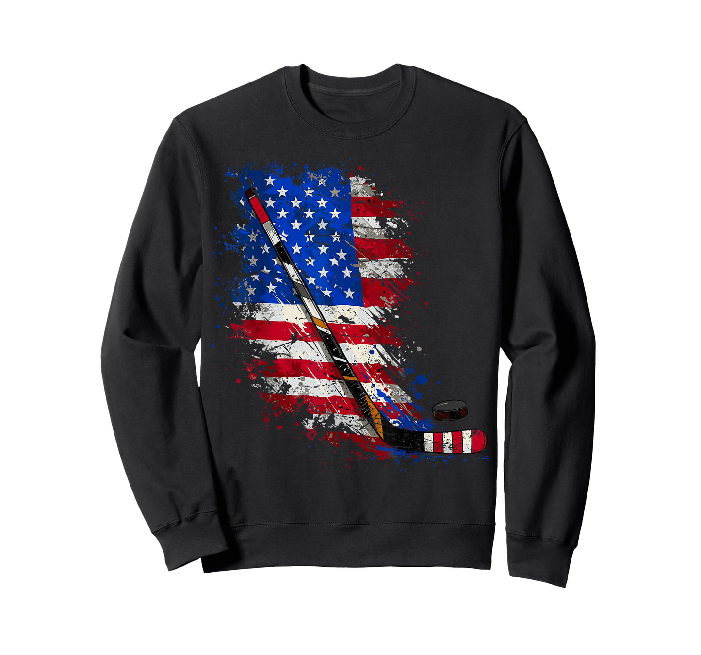 Hockey American Flag 4th of July T-Shirt