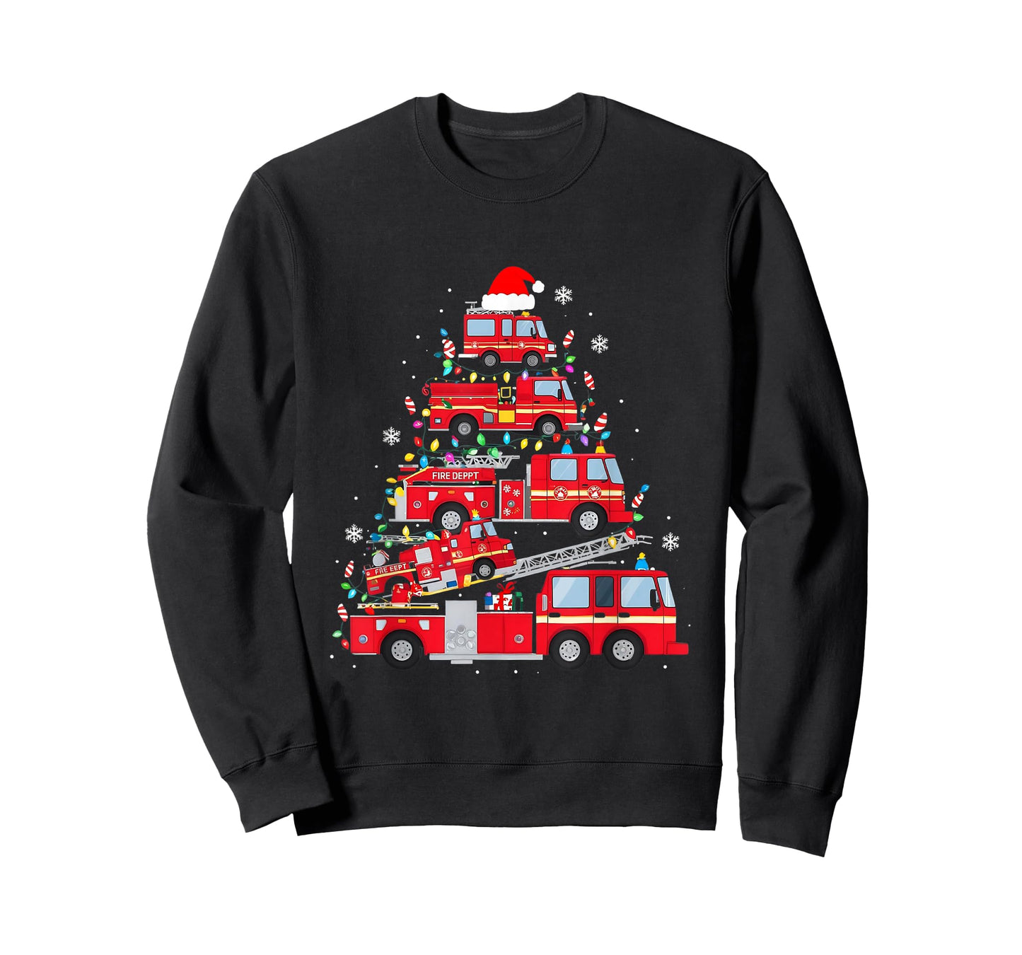 Fire Truck Christmas Tree Firefighter Holiday design T-Shirt