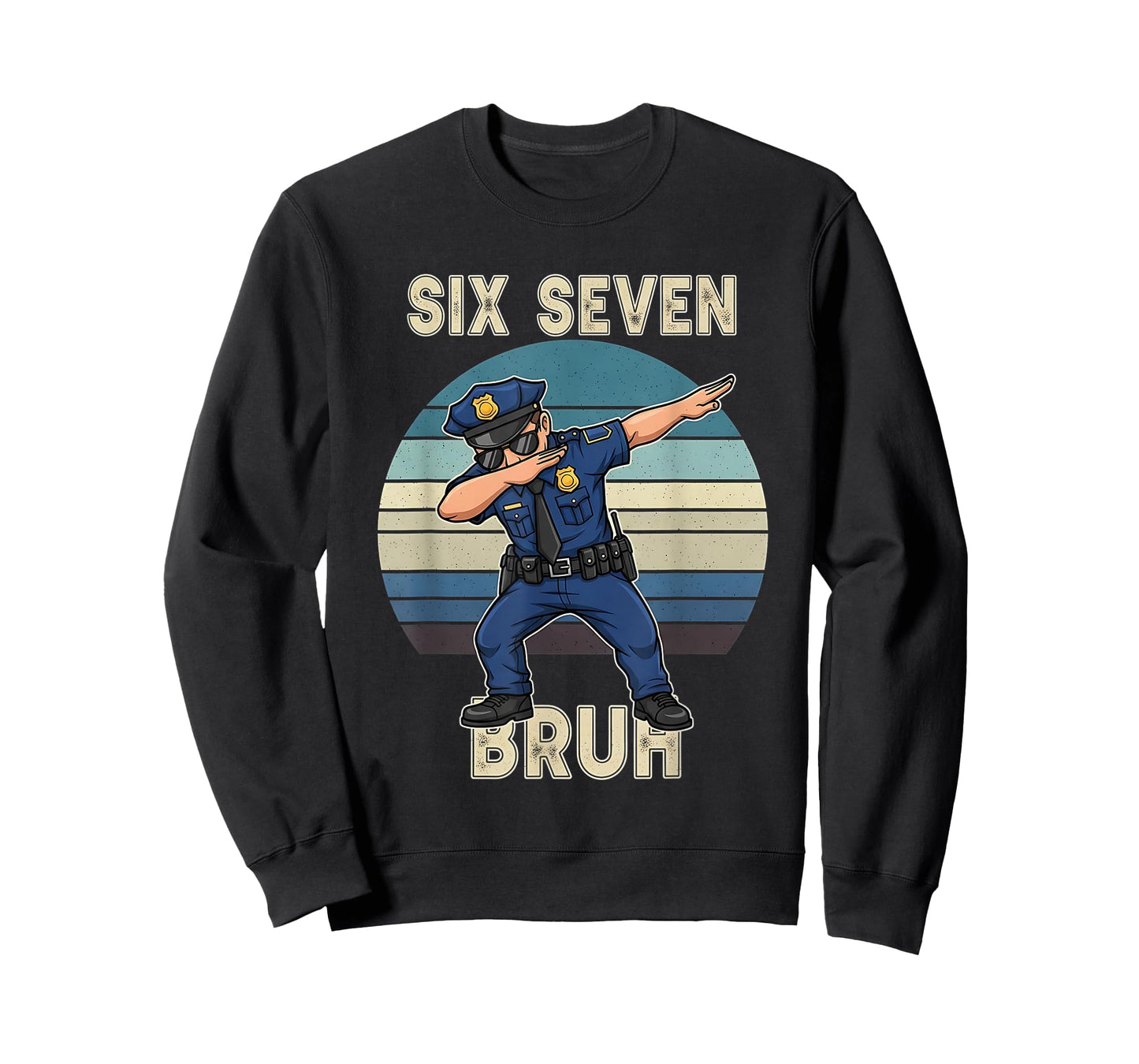 Vintage 67 Meme 6 7 Six Seven Policeman Police Officer Men T-Shirt