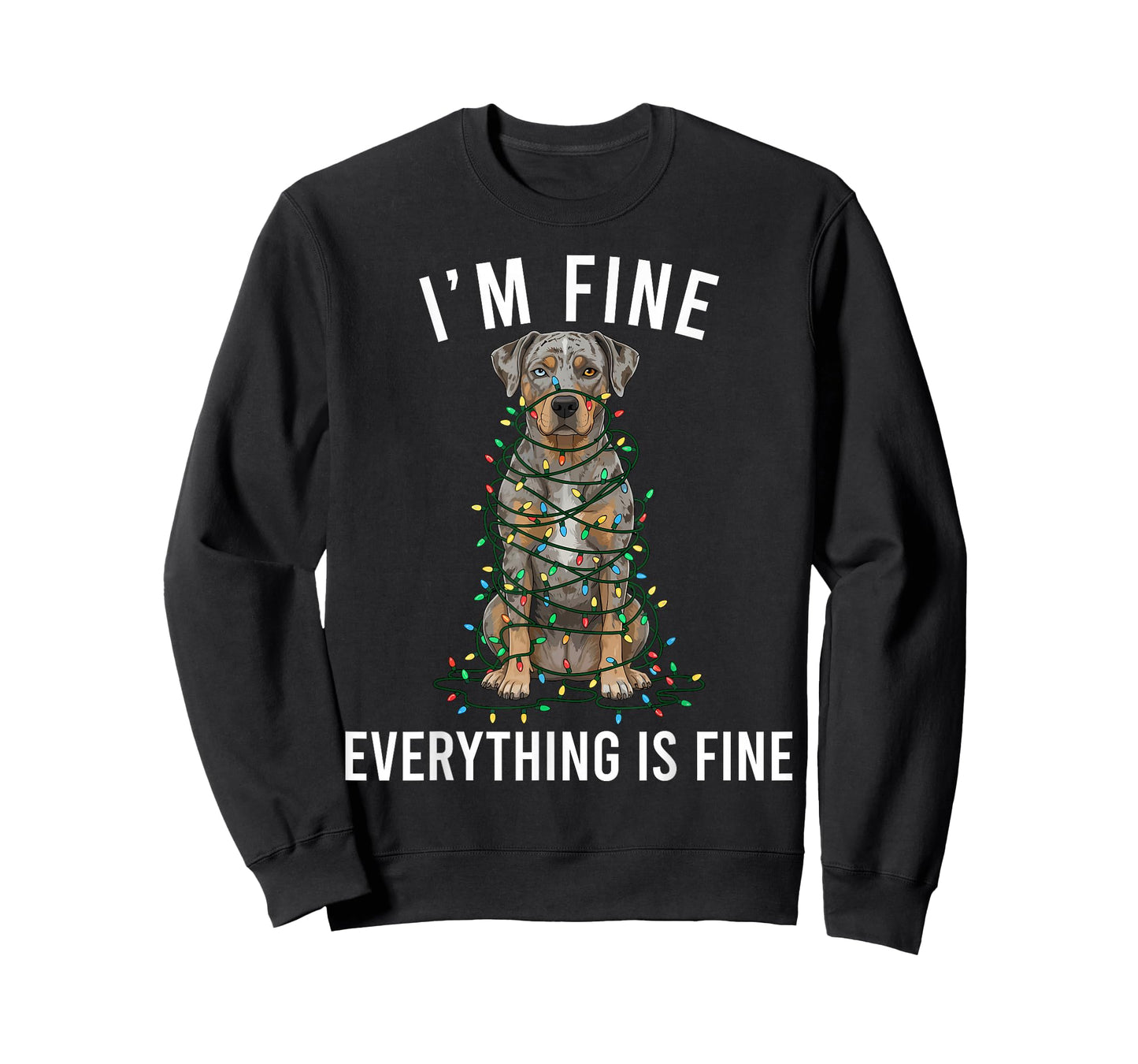 Catahoula Leopard Dog Christmas I'm Fine Everything is Fine T-Shirt