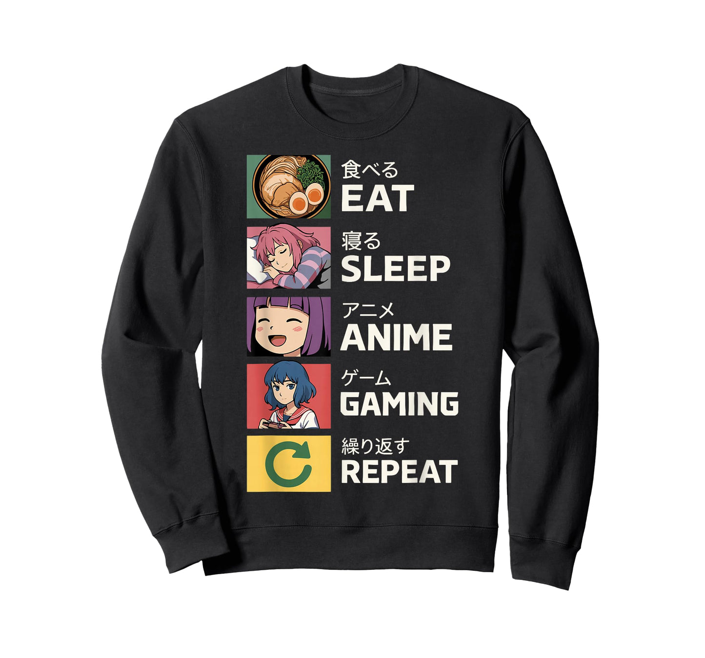 Eat Sleep Anime Gaming Repeat T-Shirt