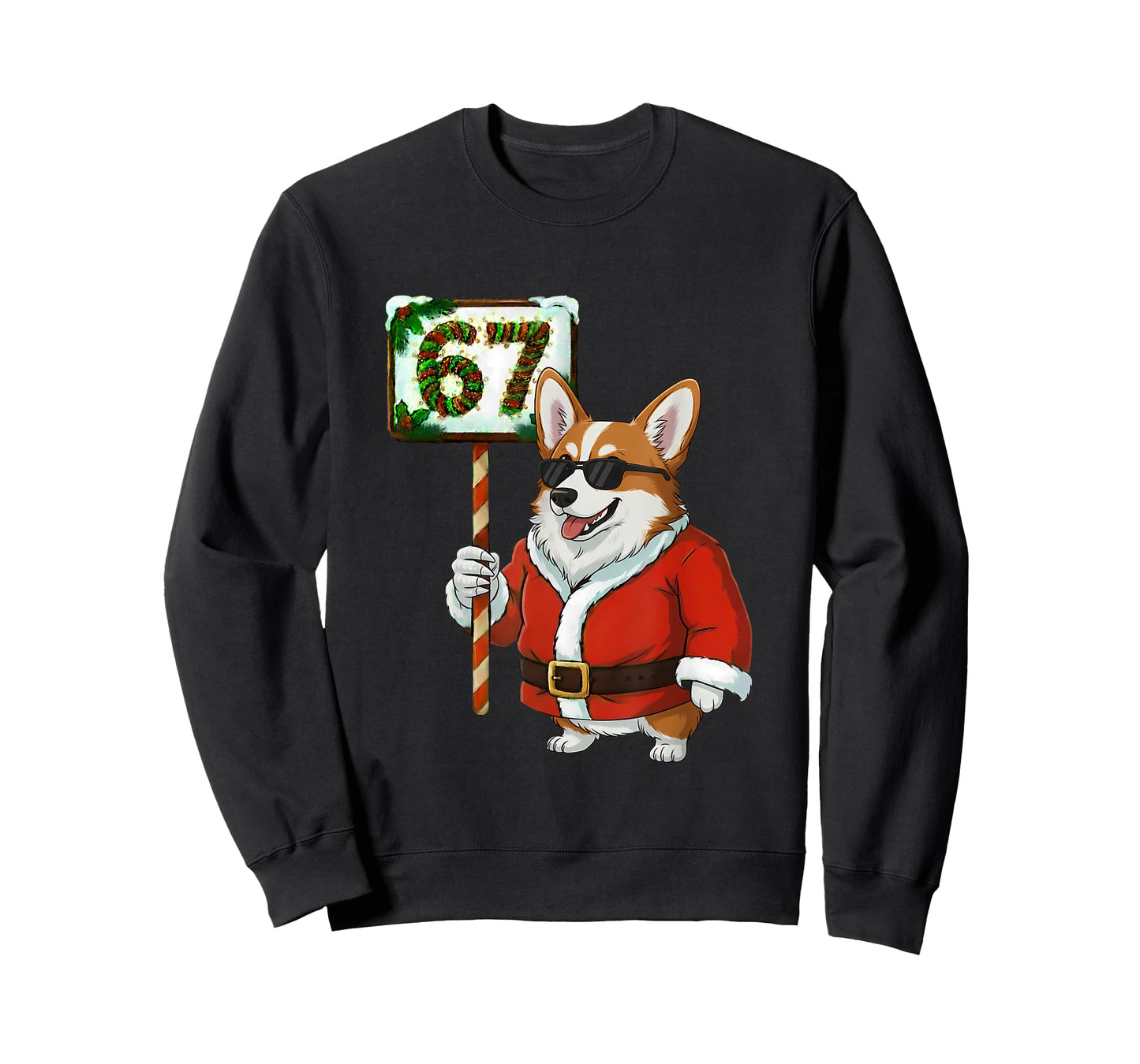 67 Meme Funny Six Seven Christmas Corgi Dog Lover T-Shirt