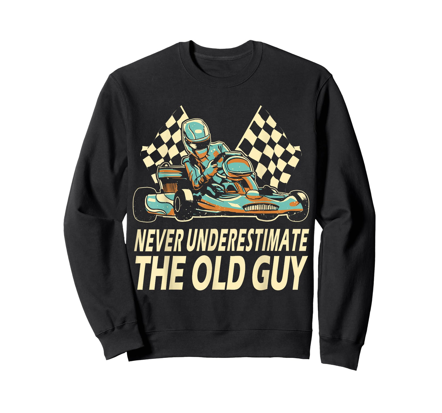 Never Underestimate The Old Guy Funny Go Kart Kart Racing T-Shirt