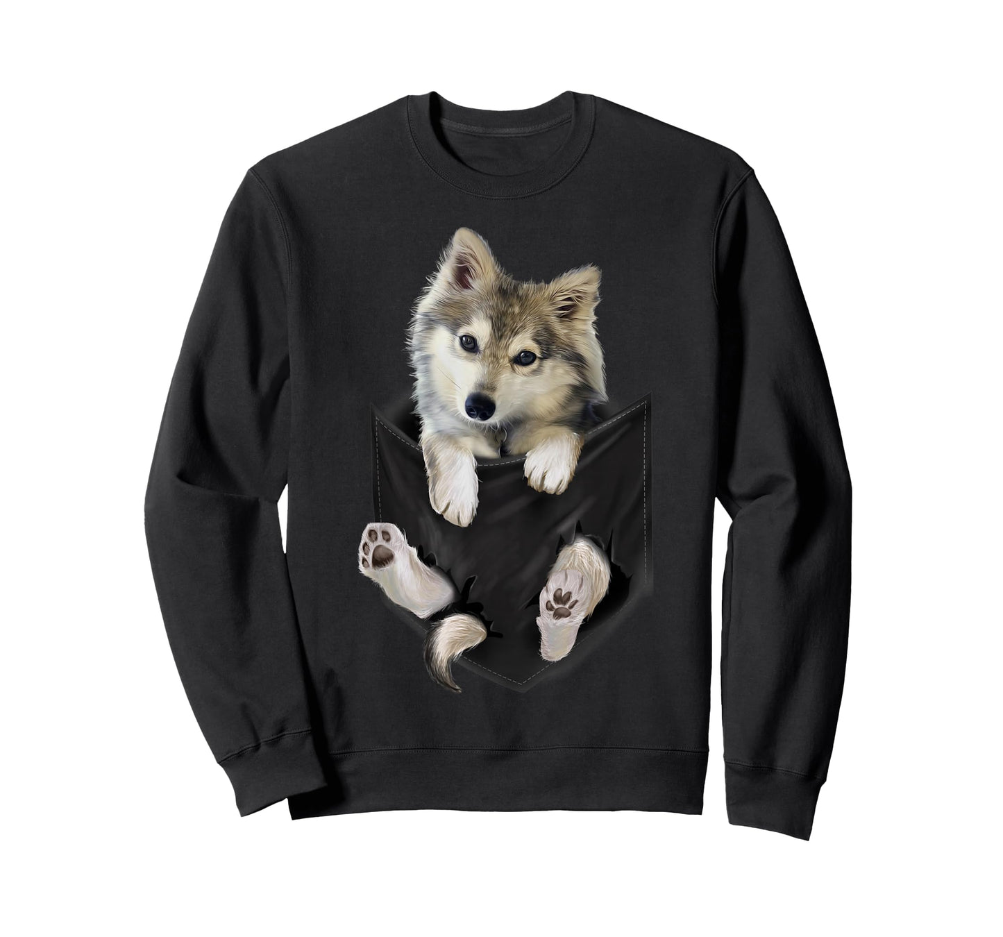 Wolf White Pup in Pocket T-Shirt Wolves Tee Shirt Gifts T-Shirt