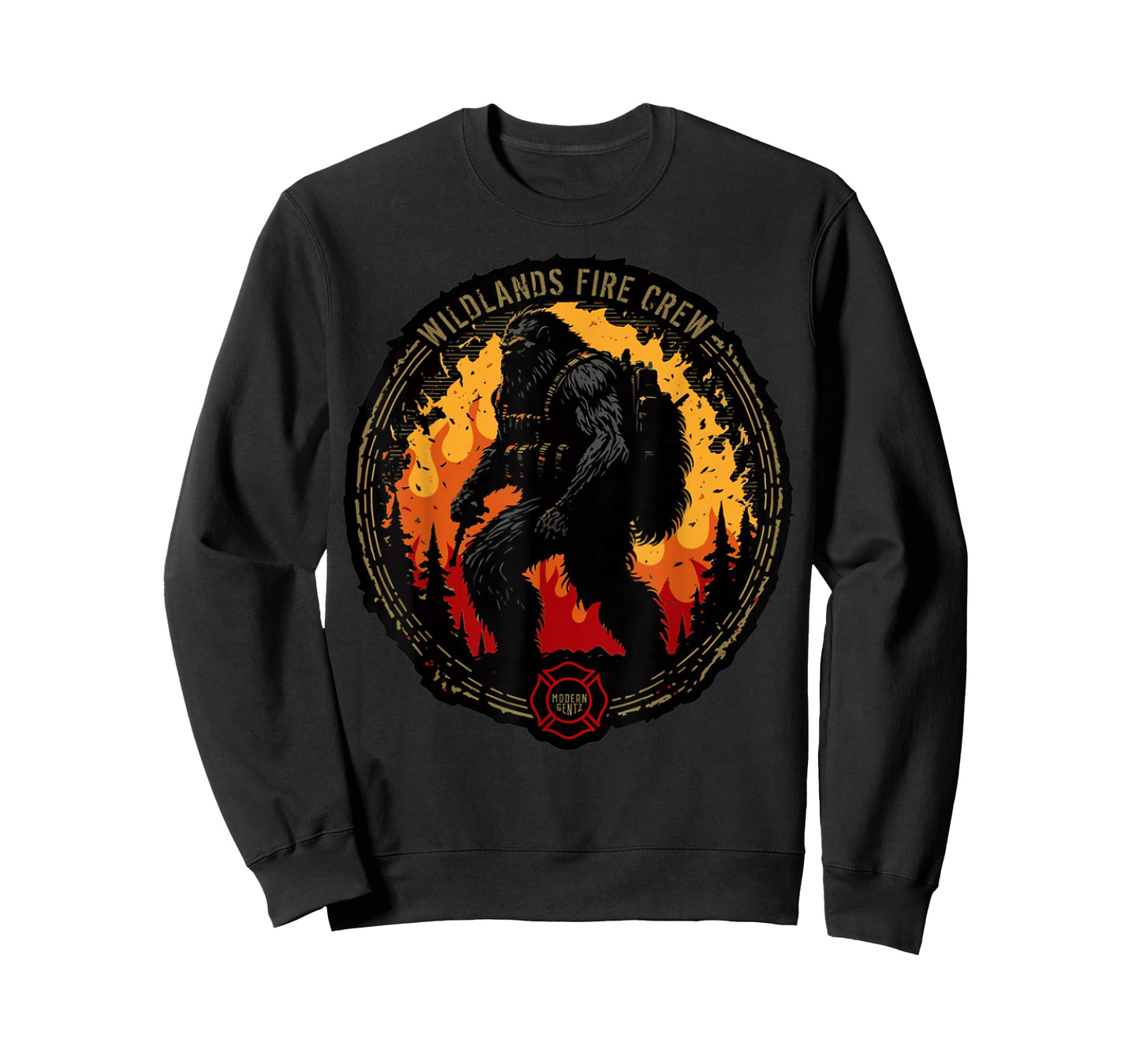Retro Bigfoot Wildland Firefighter Sasquatch Fireman Gifts T-Shirt